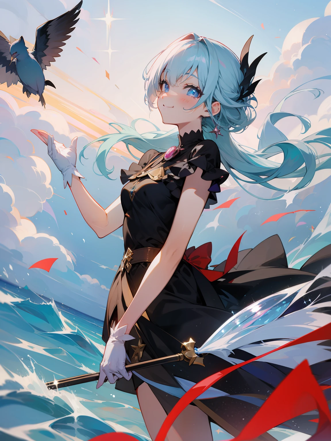 Sparkling eyes、mischievous smile