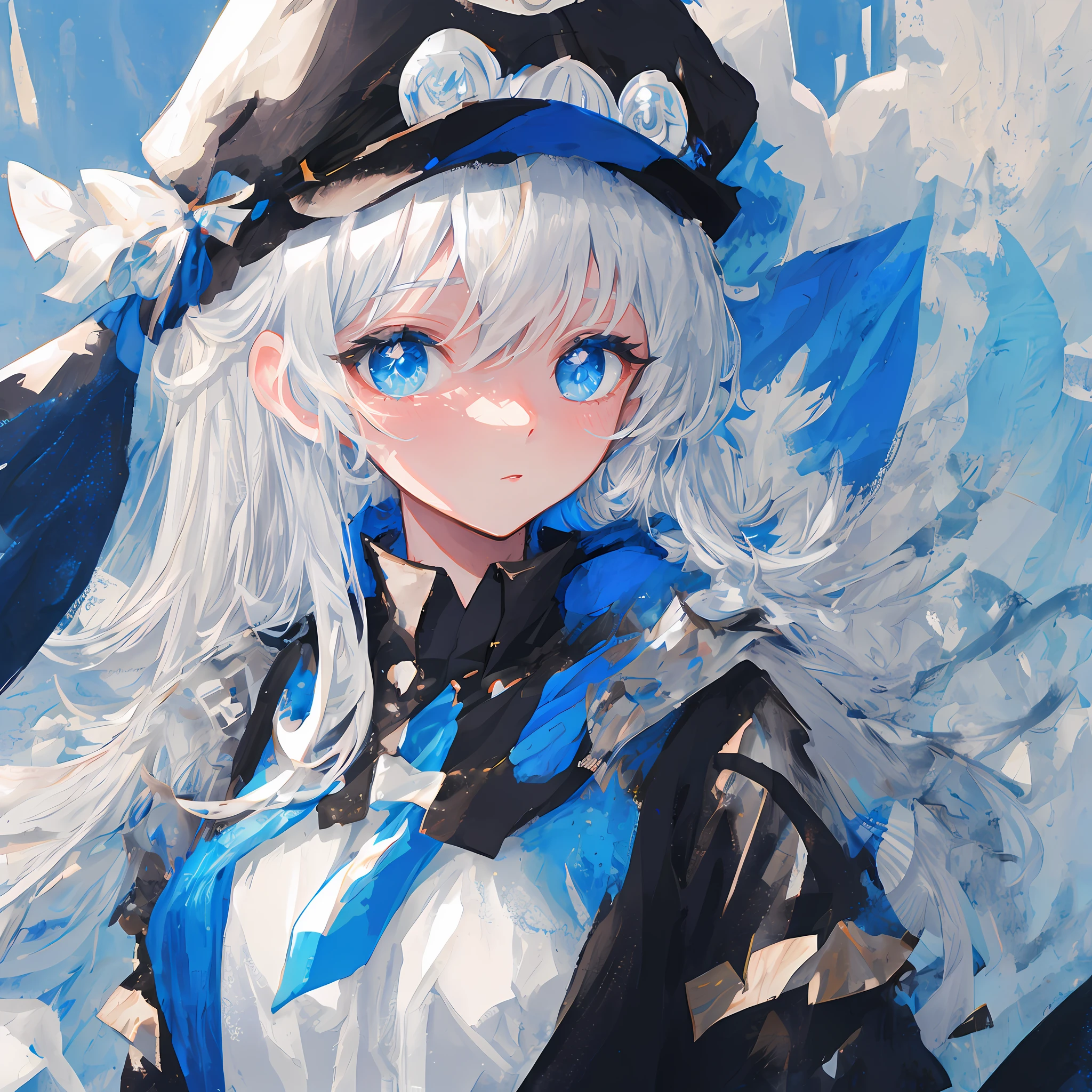 radiant eyes,Illustration based on blue, white and silver,I want something that looks delicious,