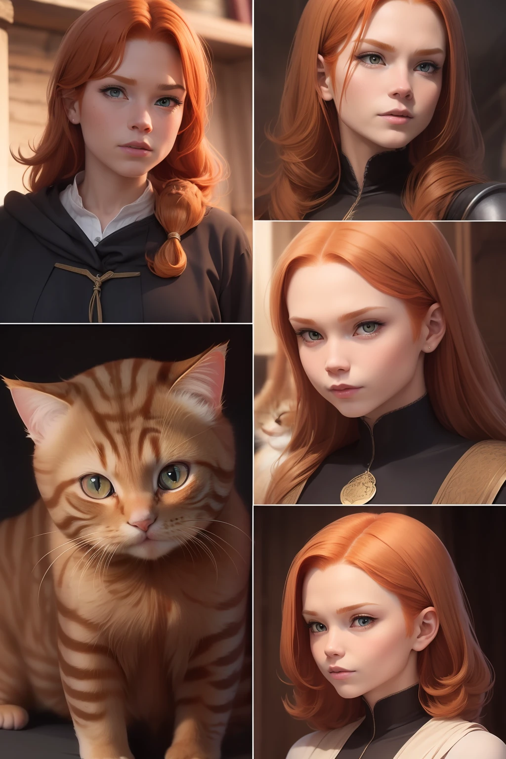 (ginger cat:1.3), medieval style, (cinematic:1.1), rutkowski, intricate detailed for background