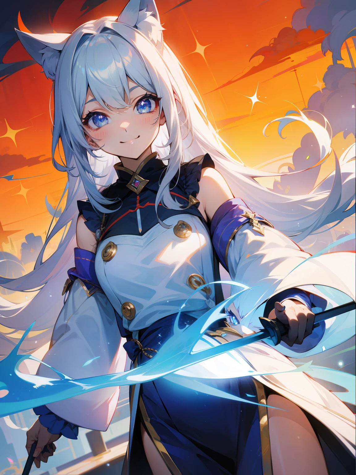 Sparkling eyes、mischievous smile