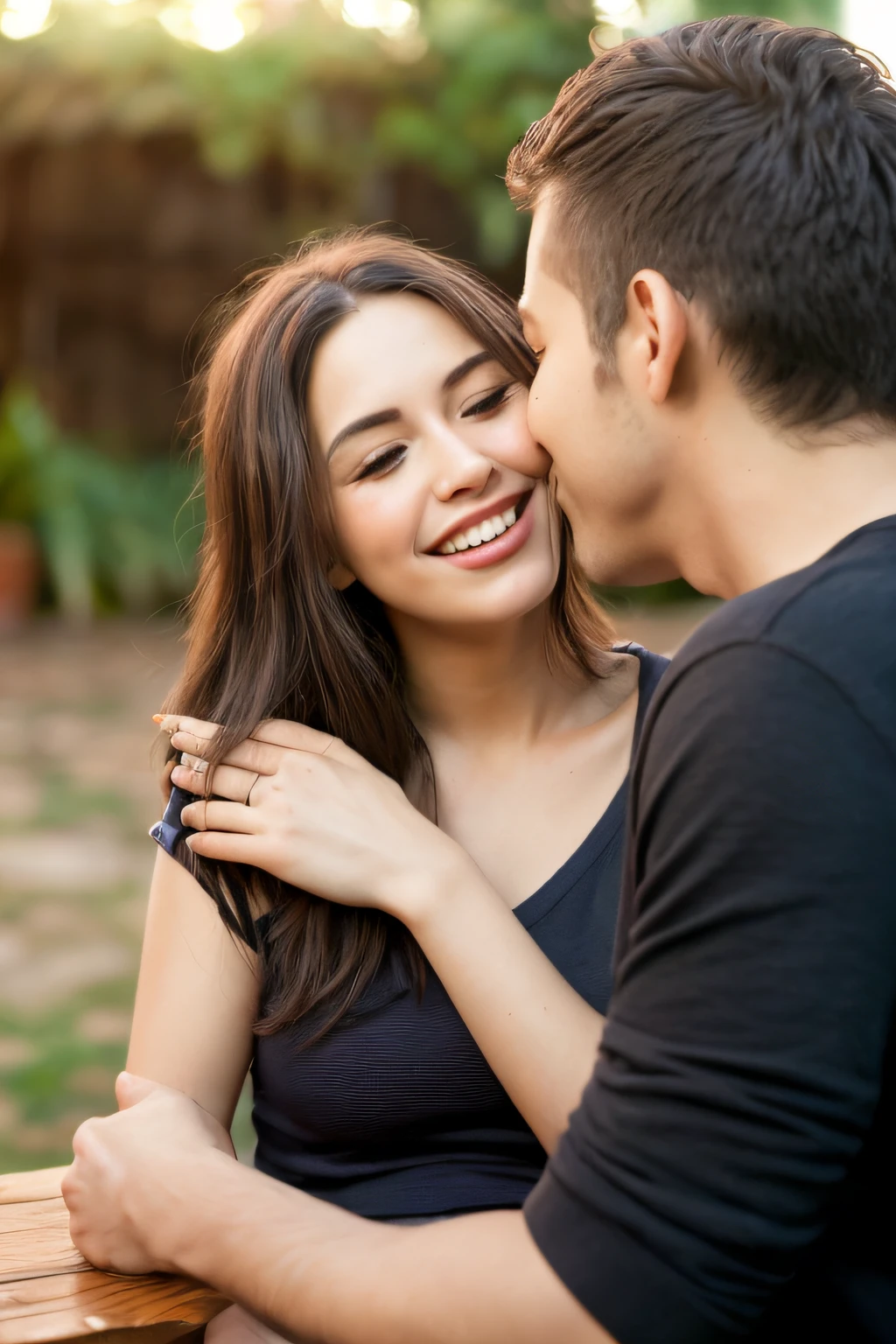 (imagem que represente un jardim virtual do amor, symbolizing or growing online dating relationships. Picture a couple exchanging affectionate messages and sharing special moments online, como enviando tarjetas de saludo y compartiendo fotos digitales. They're both sleepy and engaged in conversation, showing joy in taking care of your online relationship) (Rosto altamente detalhado:1.4) (sorrir:0.7) (fundo dentro escuro, Moody, estudo privado:1.3) Pov, Directed by: Lee Jeffries, Nikon D850 |, filme fotografia de stock ,4 Kodak Portra 400 ,camera f1.6 lentes ,cores ricas ,hyper realistic ,textura realista, dramatic lighting , cinestill 800,