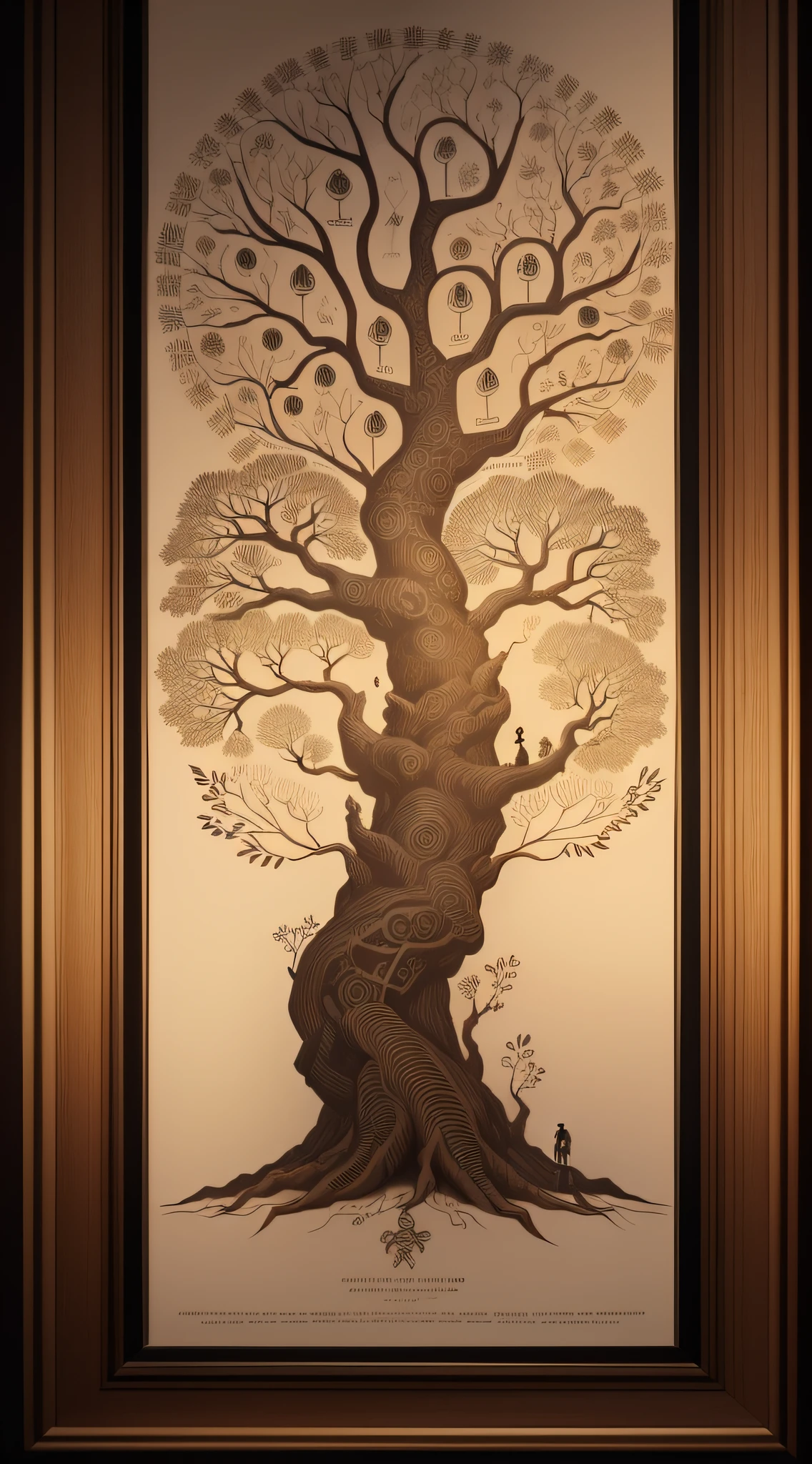 Poster of a hand-drawn tree of life, 2d, animada, desenho
