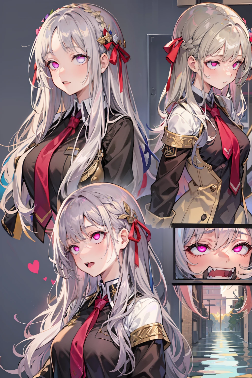 tmasterpiece，best qualtiy，tmasterpiece，best qualtiy，offcial art，the Extremely Detailed CG Unity 8K Wallpapers，traditional_Mediums，Kizi，，black hair band，long whitr hair，whaite hair，eBlue eyes，Small breasts，School swim wear，Expressionless，swimmingpool,low-tied long hair,straight on,Pupil of the slit,expression
