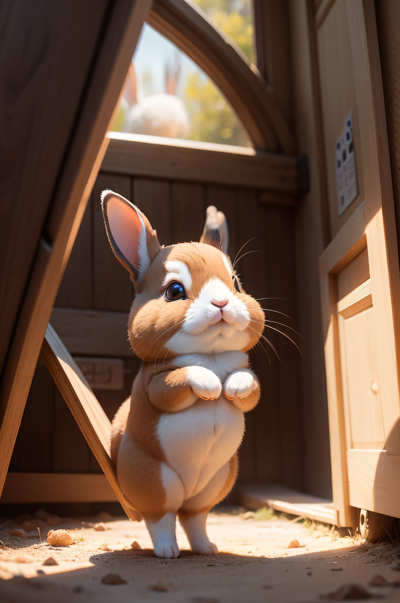cute funko standing full body --q 2 This Full HD scene captures the sweetness and curiosity of the rabbit, blending with the atmosphere of a lottery. It would be an enchanting moment and would certainly attract the attention and affection of everyone around.
