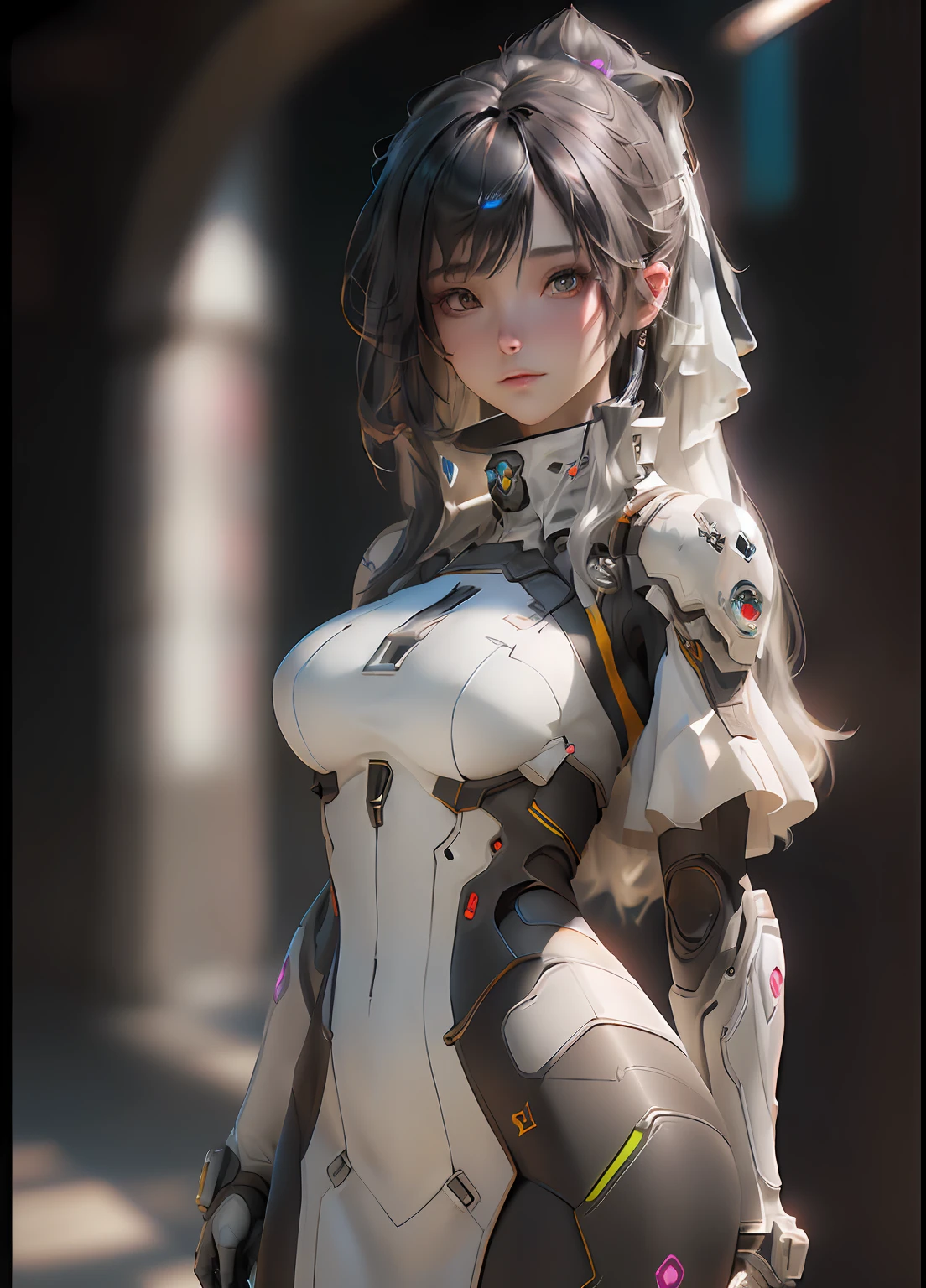 (Best Quality), ((Masterpiece), (Detail: 1.4), 3D, A Beautiful Cyberpunk Maiden, HDR (High Dynamic Range), Ray Tracing, NVIDIA RTX, Super-Resolution, Unreal 5, Subsurface Scattering, PBR Textures, Post-processing, Anisotropic Filtering, Depth of Field, Maximum Sharpness and Sharpness, Multi-layer Textures, Albedo and Highlight Maps, Surface Shading, Accurate simulation of light-material interactions, perfect proportions, Octane Render, two-color light, large aperture, low ISO, white balance, rule of thirds, 8K RAW,