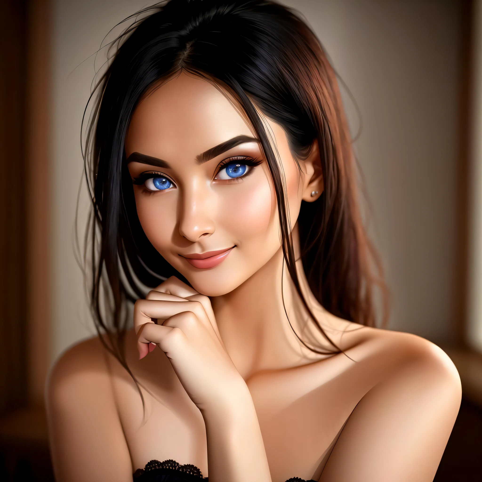 Masterpiece, absurdres,award winning photo, extremely detailed, amazing, fine detail, extremely detailed eyes and face, shiny eyes,by lee jeffries nikon d850 film stock photograph 4 kodak portra 400 camera f1.6 lens rich colors hyper realistic lifelike texture dramatic lighting unrealengine trending on artstation cinestill 800 tungsten, beautiful FrT woman , slim, tiny waist, smiling, excited, looking at the viewer seductively,
FrT woman posing for a picture, FrT face, thin eyebrows, beautiful eyes, straight black hair , pointy nose, thin lips, sharp jawline, visible cheekbones, V shaped face,