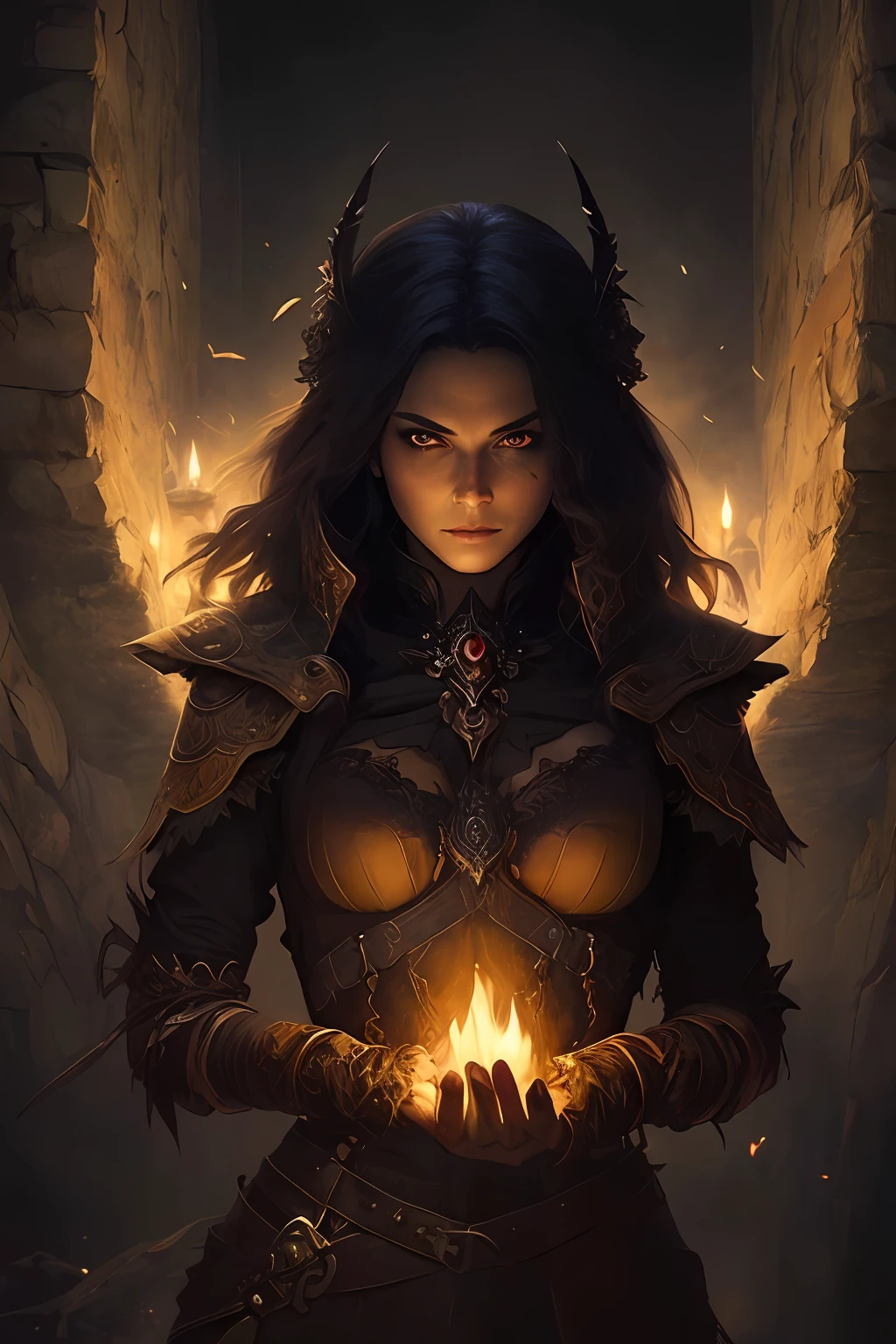 (papel de parede 8k extremamente detalhado), an average photo of a beautiful woman fearful necromancer, intrincado, alto detalhe, Dramatic