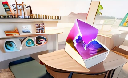 "Close-up of a table with a bottom angle。Detailed picture,From a central perspective。480 points detailed image,Supports 360º panoramic view。The tilted view and the full view are ultra settings。With lava as a background,Combined with ultraviolet HSL effect like a diva。"