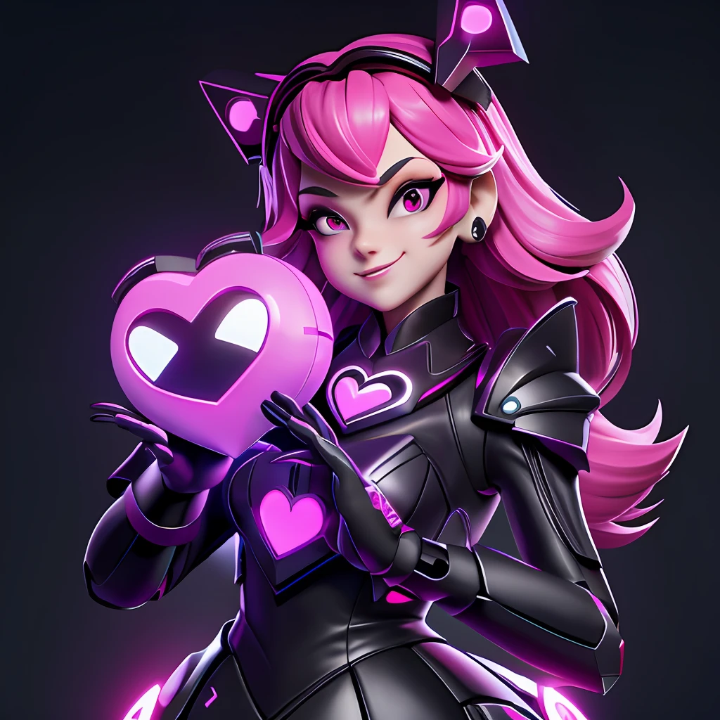 a heart-shaped object with its hands, with her hands, digital art emoji collection, 3D Icon for mobile game, bonito 3 d render, feito de goo preto liso, love death and robots, new emoji of biting your lip, toon render keyshot, heart of the internet, discord emoji, pecuarista de limo, Heart Eyes, , amor morte + robots