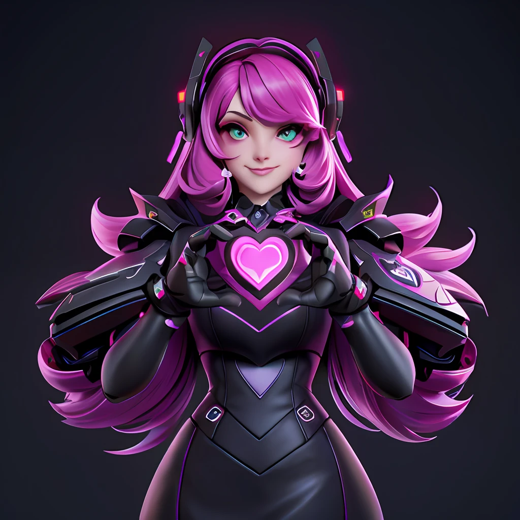 a heart-shaped object with its hands, with her hands, digital art emoji collection, 3D Icon for mobile game, bonito 3 d render, feito de goo preto liso, love death and robots, new emoji of biting your lip, toon render keyshot, heart of the internet, discord emoji, pecuarista de limo, Heart Eyes, , amor morte + robots