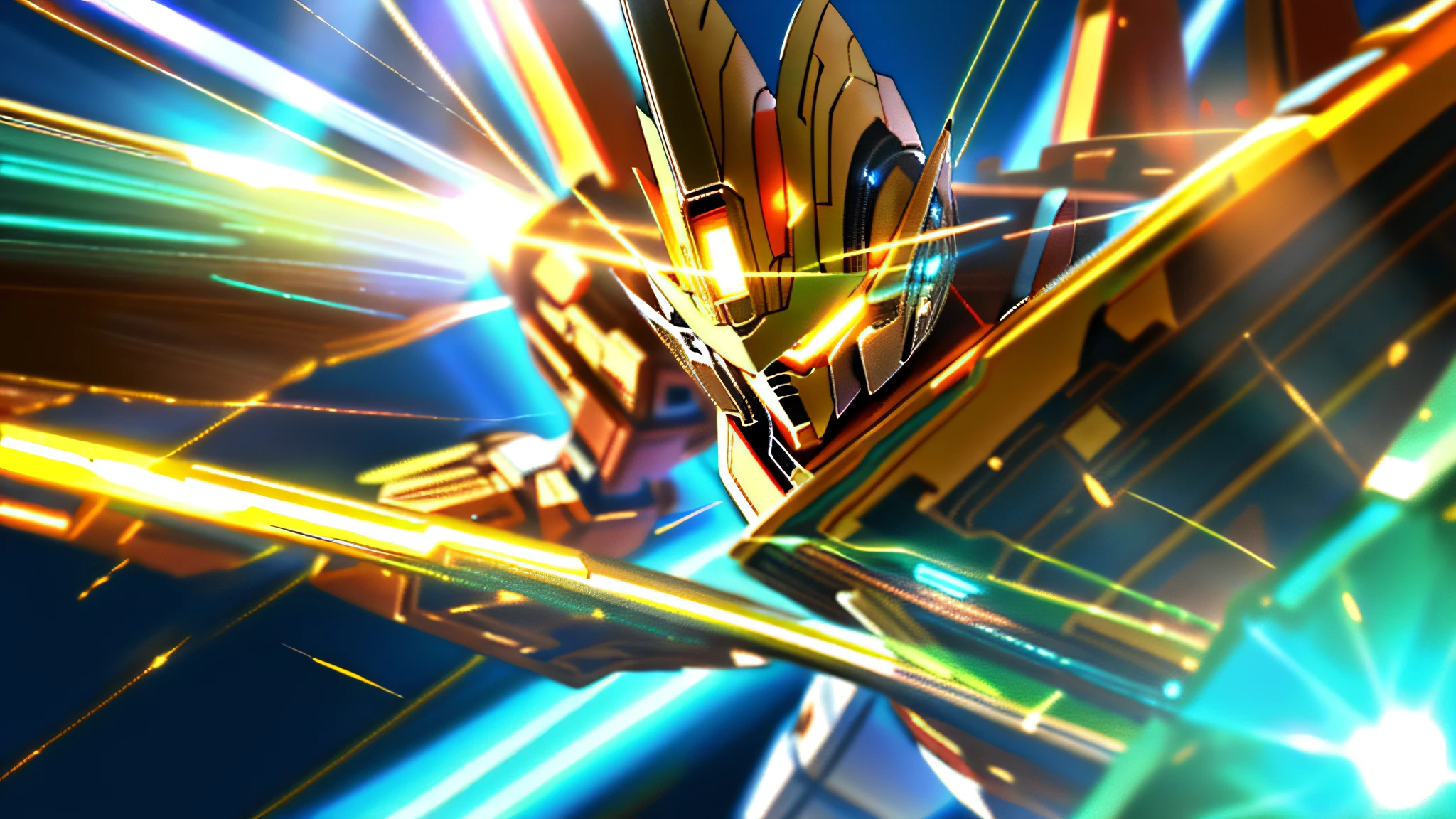 tmasterpiece,Best quality at best,A high resolution,Very detailed 8k wallpapers,great clarity,Holding_arma,with light glowing,,droid,buliding