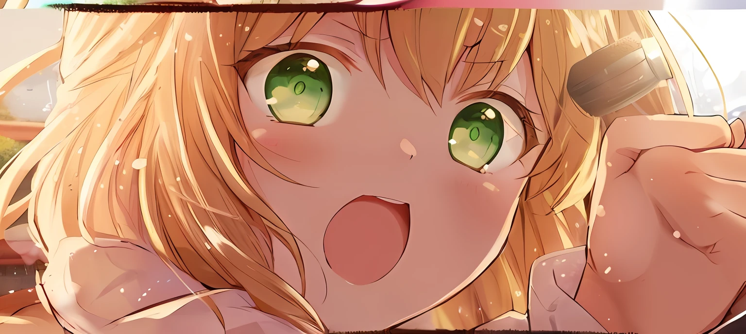anime girl with green eyes and blonde hair cute anime face, extremely cute anime girl face, cute natural anime face, splash art anime , cute anime girl portraits, anime visual of a cute girl, she has a cute expressive face, cute expression, kawaii realistic portrait, perfect anime face, pretty anime face, cunning expression