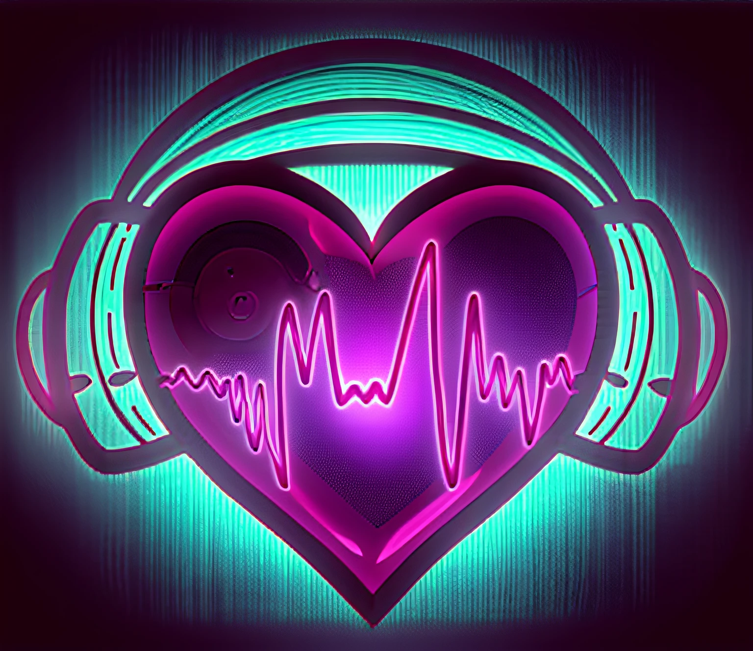 Arafed heart with headphones and heartbeat signal on a grunge background, heart effects, vibing to music, imagem de alta qualidade, gothic harts, heart rate, foto de alta qualidade, real heart, connected to heart machines, music is life, Papel de parede - 1 0 2 4, real heart!, Upload de alta qualidade, music, Fones de ouvido DJ Rave, (Heart)