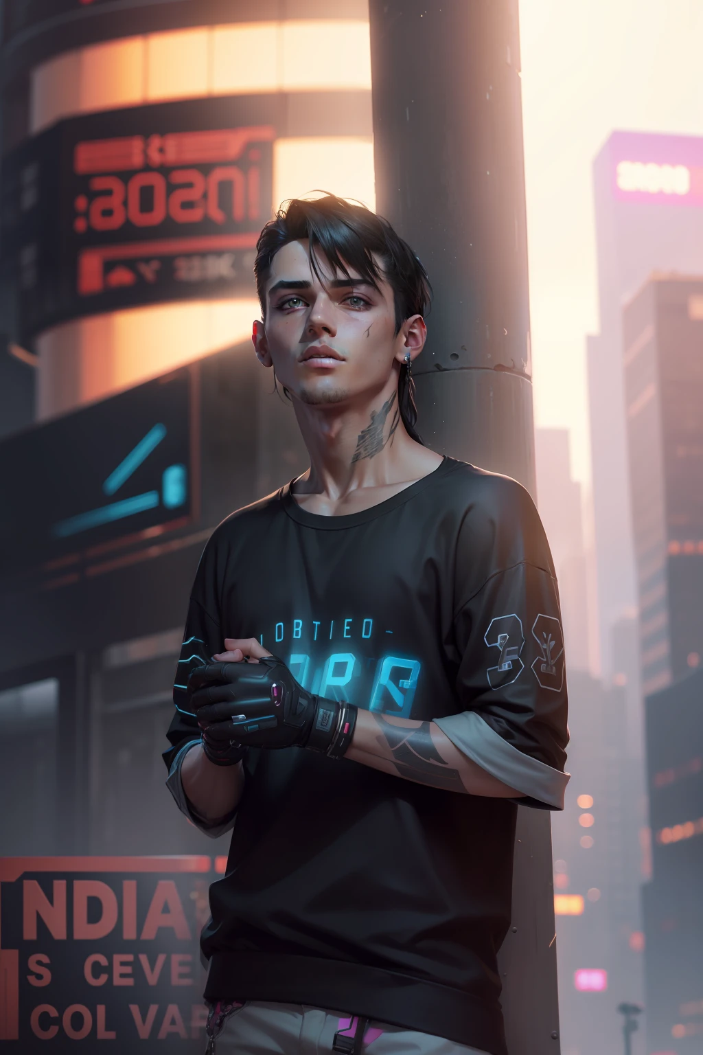 Cyberpunk, cute look styles handsome boy realistic boy hd