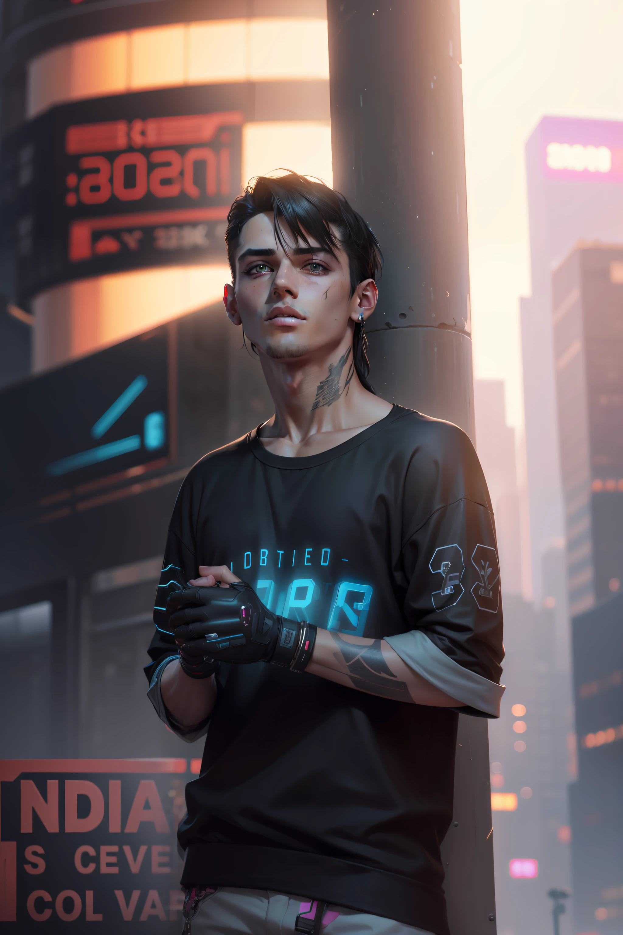 Cyberpunk, cute look styles handsome boy realistic boy hd