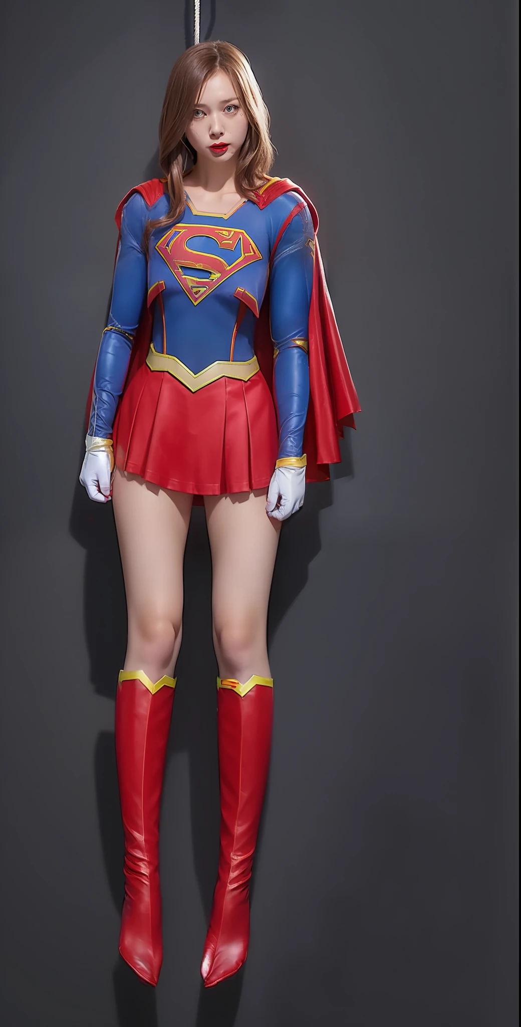 (((Supergirl Costume)))、(((moribund)))、(((Turning a blind eye)))、(((Clothes are torn)))、Make the most of the original image、(((dead body)))、(((Hanging)))、(((fainting)))、(((Wearing red gloves)))