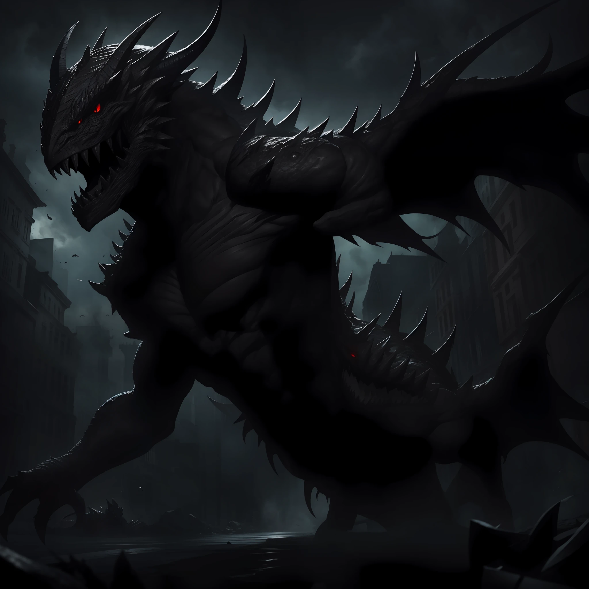 Black scaled demon monster