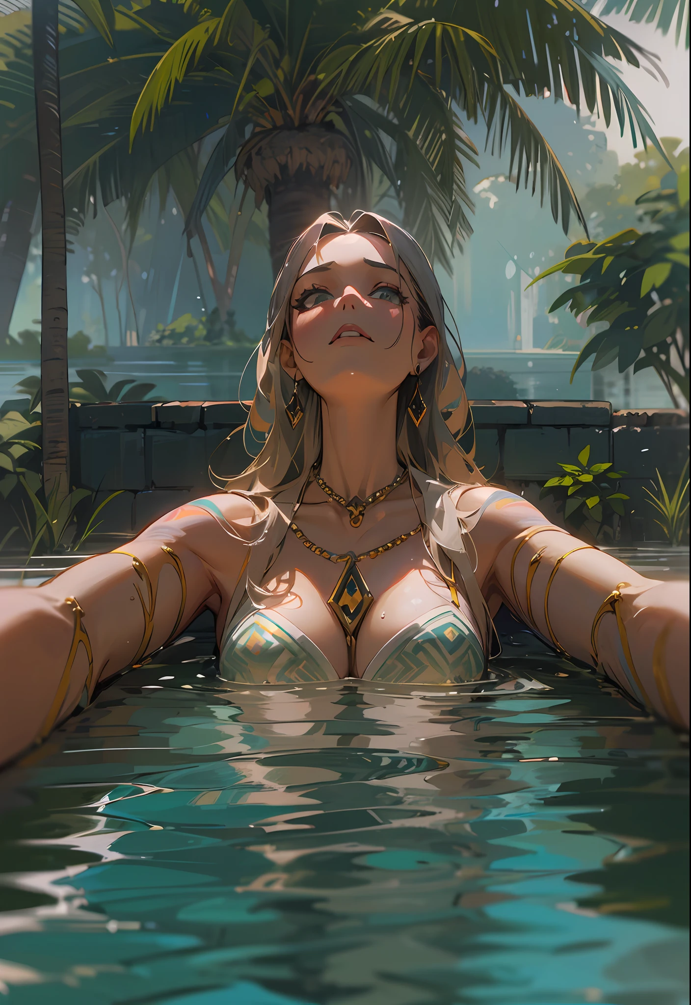 Mulher Novo realista provocante e linda sentada na beirada da piscina (Jennifer Mendez), vista debaixo, olhar debaixo, Bottom view,  , hot, , dripping water on your body, corpo molhado, corpo suado, water running down his ,  grandes e arredondados (Kate Dee), fluffy and large melons, grandes tetas uma vista,  Visible,  descobertos (Alexa Pearl grandes  adulto menina cam), light medium hair, loiros, loiros com raiz escurecida, Curly cut e brancos, cabelos brancos, olhos verdes esmeralda, Olhar , boca entreaberta, close de cima, rosto com sardas, sardas no rosto, sardas nos , barriga  e com piercing, virilha exposta, tribal tattoo all over the arm, tatuagem detalhada e realista, bela tatuagem tribal, toda molhada, Novo, totalmente Novo, pele perfeita, sem roupa, visible private parts, well visible, cancer, pelos pubianos leves, pelada,  Depilado, exposed and well visible, pernas abertas, Visible , her legs are spread, sem pelos pubianos, cancer, quadril largo, perfeita, natural  lightting, belo contraste, Sombras, 4k