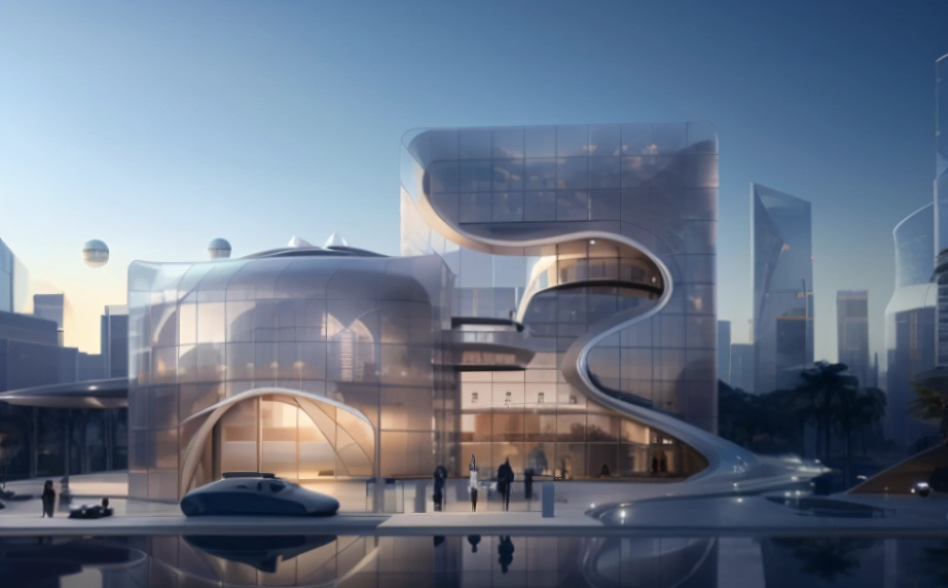 there is a large building with a spiral staircase going up to it, by Zha Shibiao, architecture render, futuristic architecture concept, futuristic palace, architectural render, inspired by Zha Shibiao, 3 d render beeple, breathtaking render, beeple rendering, futuristic architectural art, metamorphosis complex 3d render, futuristic building, digital art render