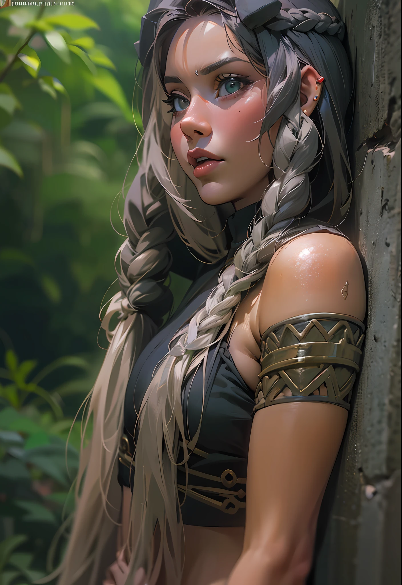 There's an elf (Arshes em Bastard) elfa de 30 anos (Peta Jensen), (Camgirl), (onlyfans) and the Ancestral Ruins, richly detailed Aztec ruins, lots of vegetation and vineyards, Aztec Ancient Ruins, cinematic natural light, organic dust particles in light, poeira no ar, Underneath view, Viewing angle below, olhar de baixo, olhando de baixo, close de baixo, MULHER SEXY, Novo, sem roupa, Do not wear clothes, alguns apetrechos e tribais pelo corpo nu, sensual, provocador, cabelos escuros, hair with long braid over the chest, braid over chest, smaller braids on the head, Dark grey head |, olhar sexy, olhos verdes, Olhar Lascivo, desejo, marrom, sarda no rosto, realista, boca entreaberta, sensualidade ao extremo, Seios enormes (Oppai), massive breasts uncovered, seios grandes (Mamalhuda) soltos descobertos (Adult video of Kate Dee 1 8 years old), seios arredondados, mamilos duros, seios grandes (Kyra QUENTE) com pintas, sardas, Fundo, sardas no peito, piercing na barriga, barriga sexy, barriga levemente marcada, sexy :8, A partir de 8 K fosco, olhar sexy, detalhes tribais pelo corpo, corpo nu com tatoo tribal, asteca, molhado, transparente, pose atraente, a scarf tied at the waist, estourando os seios, bicos duros, mamilos endurecidos, enrijecidos, Excitado, lascivo, provocador, corpo sexy, quadril largo, coxa grossa, Pose sexy, corpo perfeito, uncovered private parts, Visible ,  aberta e exposta, pelos pubianos raspados, Depilado,  exposta, realista, molhada, virilha marcada, perfect  lighting, Bottom view, realista, filtro escuro, profundidade, 4k