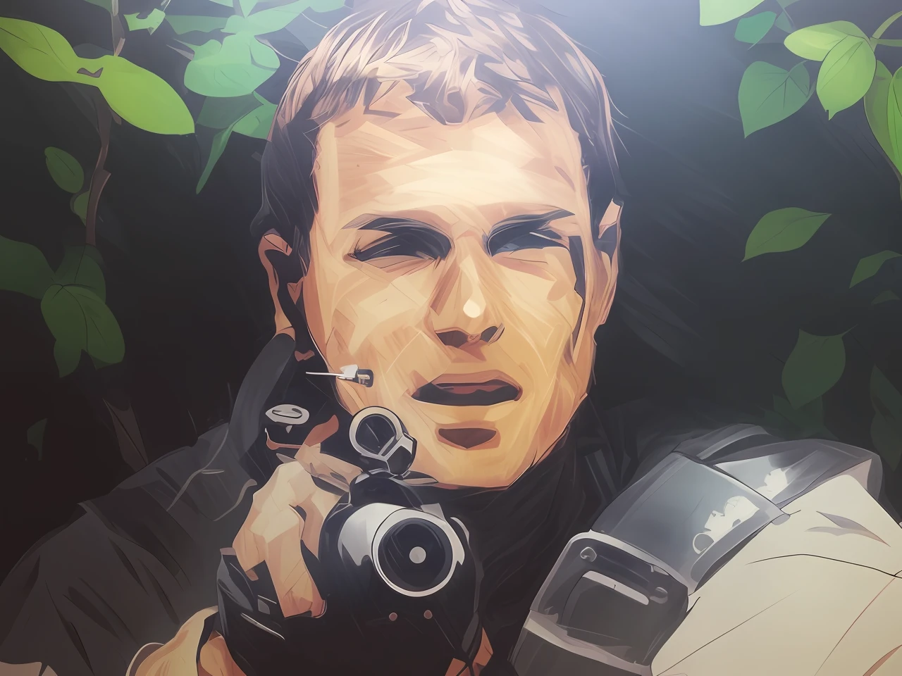 an anime line drawing of linus_sebastian,