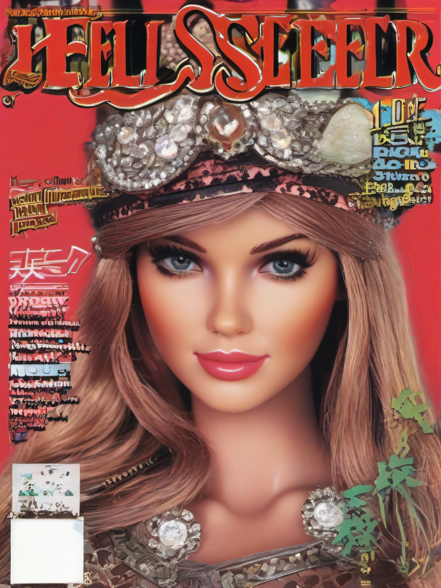 Hell Messenger comic magazine. Barbie style, beautiful girl.