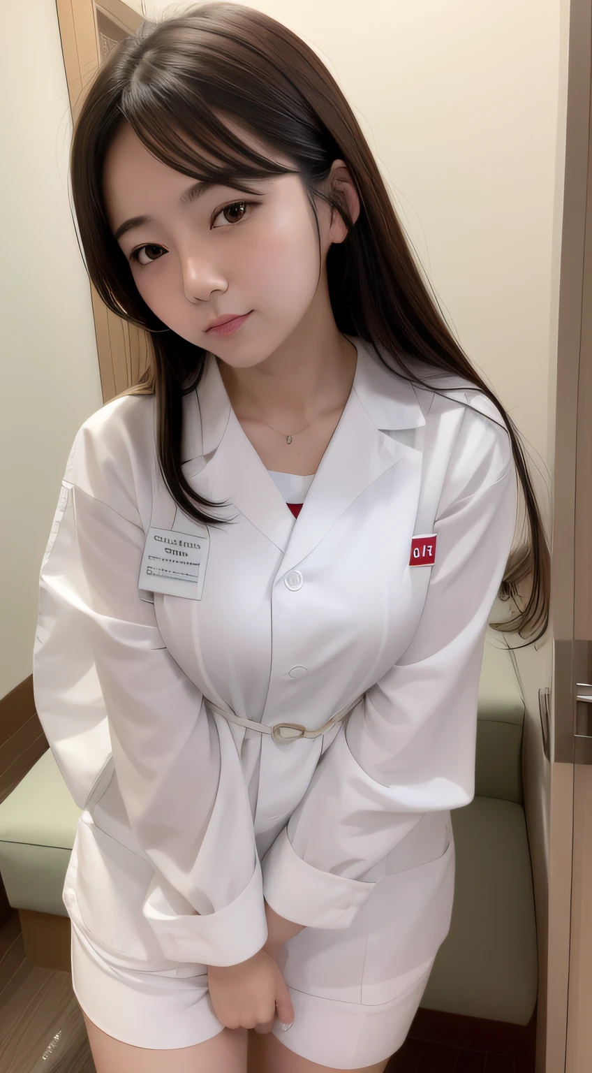 hightquality、masterpiece、ultra res、a beauty girl、cute girl face、hospitals、nurse、Wearing nurse clothes、full bodyesbian、Famous actresses of Japan、very beautif、A sexy