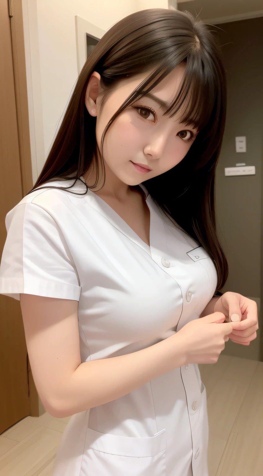 hightquality、​masterpiece、ultra res、a beauty girl、cute girl face、hospitals、nurse、Wearing nurse clothes、full bodyesbian、Famous actresses of Japan、very beautif、A sexy、sexypose