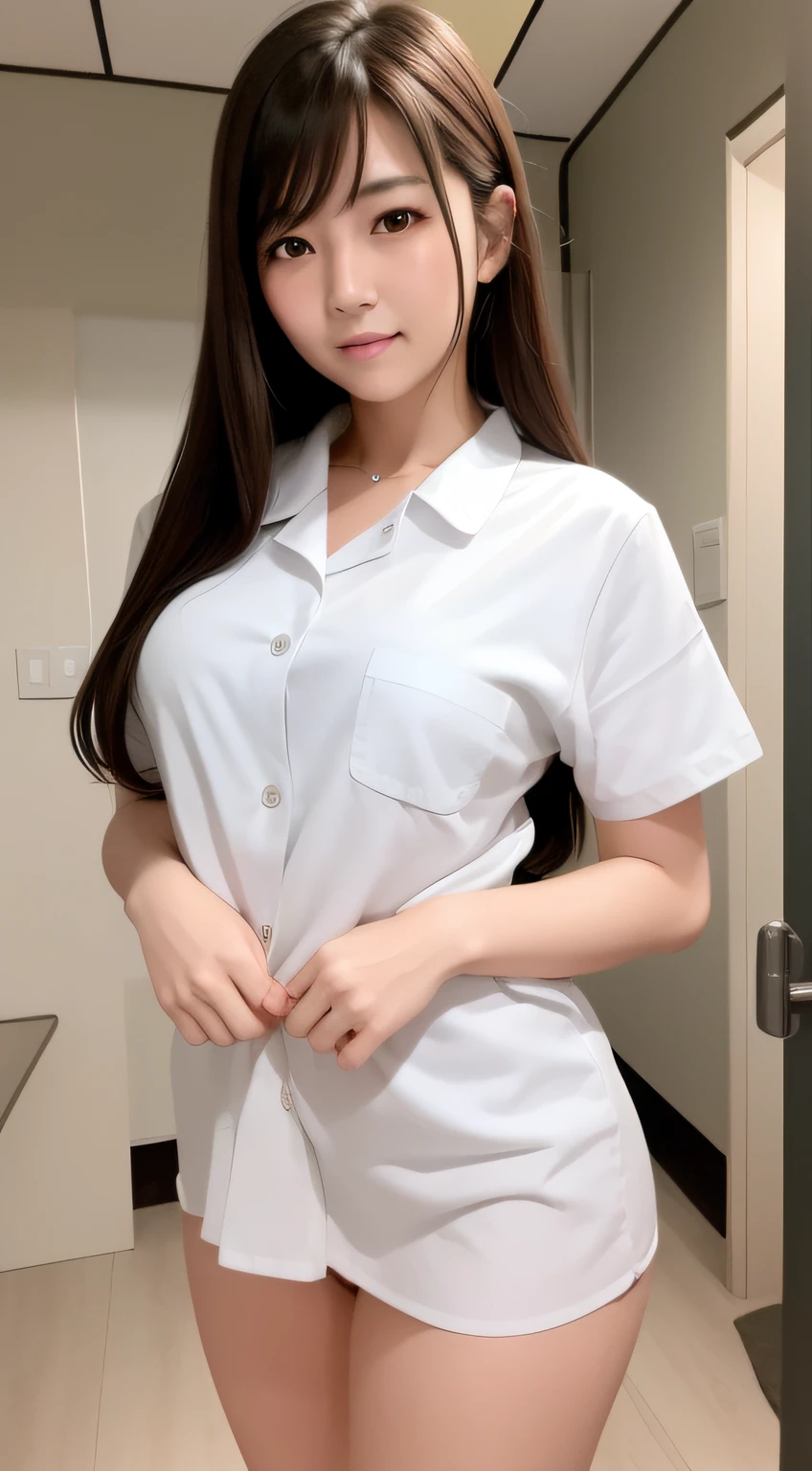 hightquality、masterpiece、ultra res、a beauty girl、cute girl face、hospitals、nurse、Wearing nurse clothes、full bodyesbian、Famous actresses of Japan、very beautif、A sexy、sexypose
