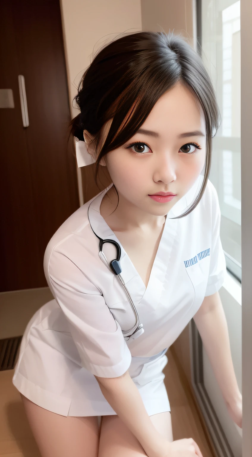hightquality、masterpiece、ultra res、a beauty girl、cute girl face、hospitals、nurse、Wearing nurse clothes、full bodyesbian、Famous actresses of Japan、very beautif、A sexy、sexypose