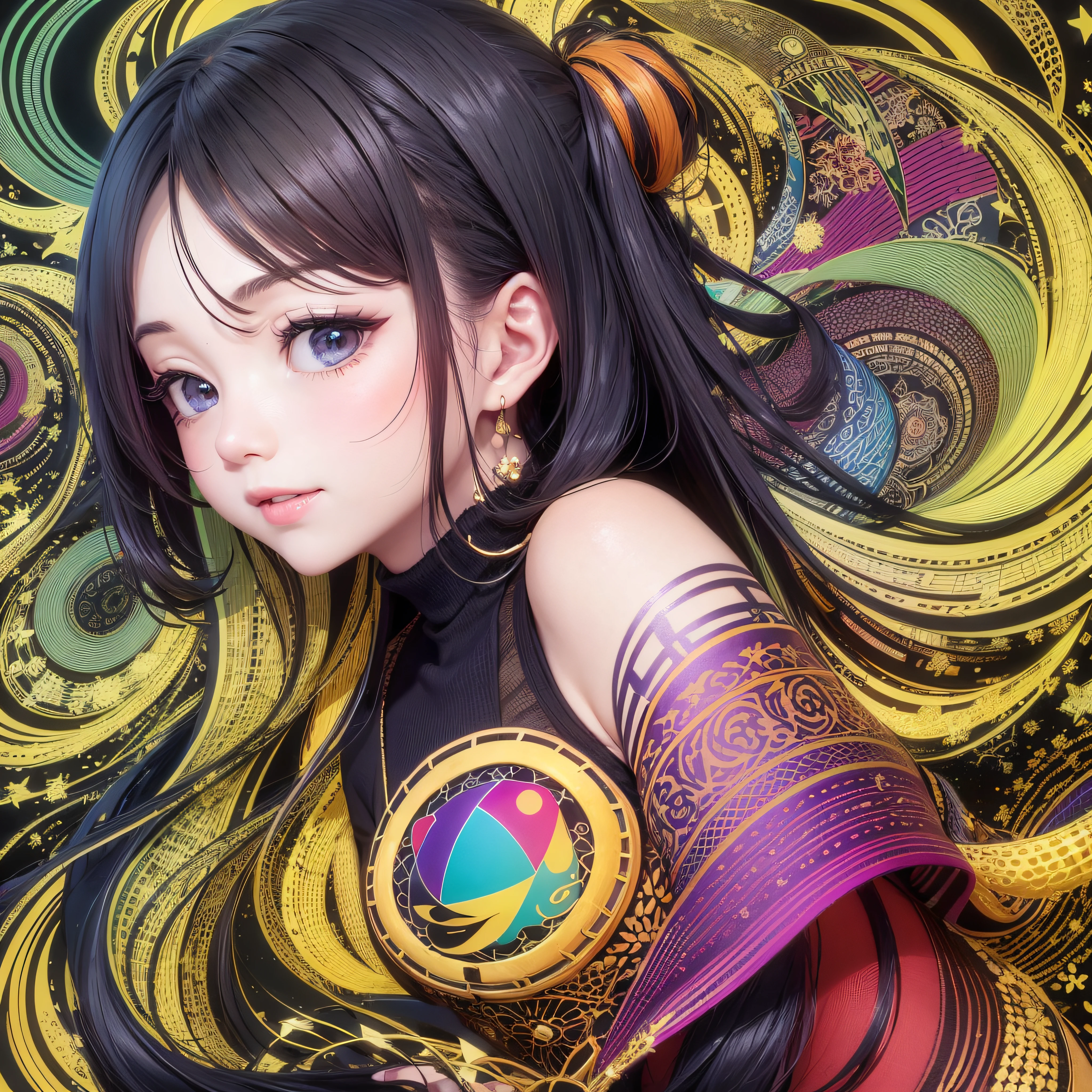 「Colorful DAOs」Let's imagine an emblem design that reflects the elements of：Black around and on background、Black around and on background、

Pattern：

In the center of the emblem、It depicts a woman with a colorful and pretty design。She was smiling and、、、、、、Symbolizes a decentralized and colorful community。
Texto：

The text is、The emblem is placed at the top or bottom。「Colorful DAOs」The name is drawn in iridescent letters。The color of the letters is as vivid as a rainbow、Highlight colorful concepts。
Color scheme：

The entire emblem has、A rainbow color scheme is used。reddish、an orange、yellow、verdant、Green grass、Blue、Purple, etc.、Bright and vivid colors are combined.、It expresses vitality and vitality。
layout：

The emblem is designed with a symmetrical layout。The female design is in the center、Symmetrical design is symmetrically arranged。Symmetry is balanced、Visual emphasis on beauty。
Such an emblem is、By combining colorful and pretty female designs with iridescent text、communication、empathy、Give the image of a vibrant community。Because the design of the emblem depends on the personality of the artist or designer、Do you leave the actual design to the professionals??????、When designing your own ideas、We encourage you to try different ideas.。

Logo Design：By incorporating symmetrical elements、Could be a well-balanced design。By drawing a picture of a beautiful woman gracefully and simply、Make your logo visually appealing。