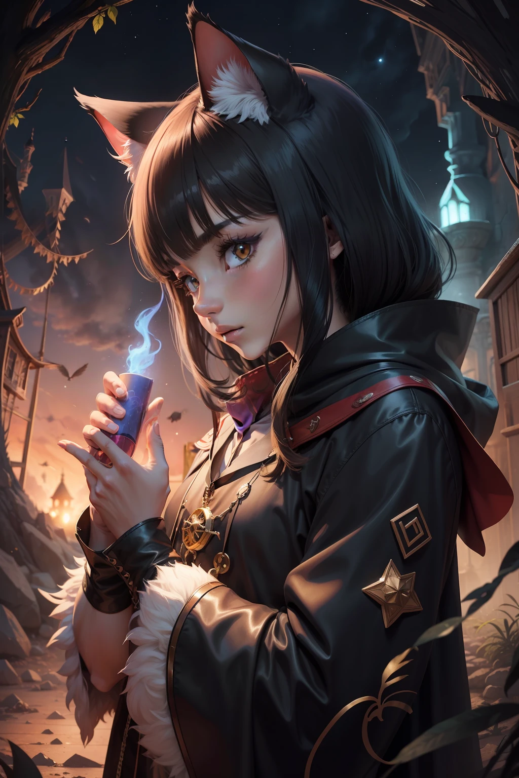 Anime Felino macabro, misterioso, Being mystical, maligno