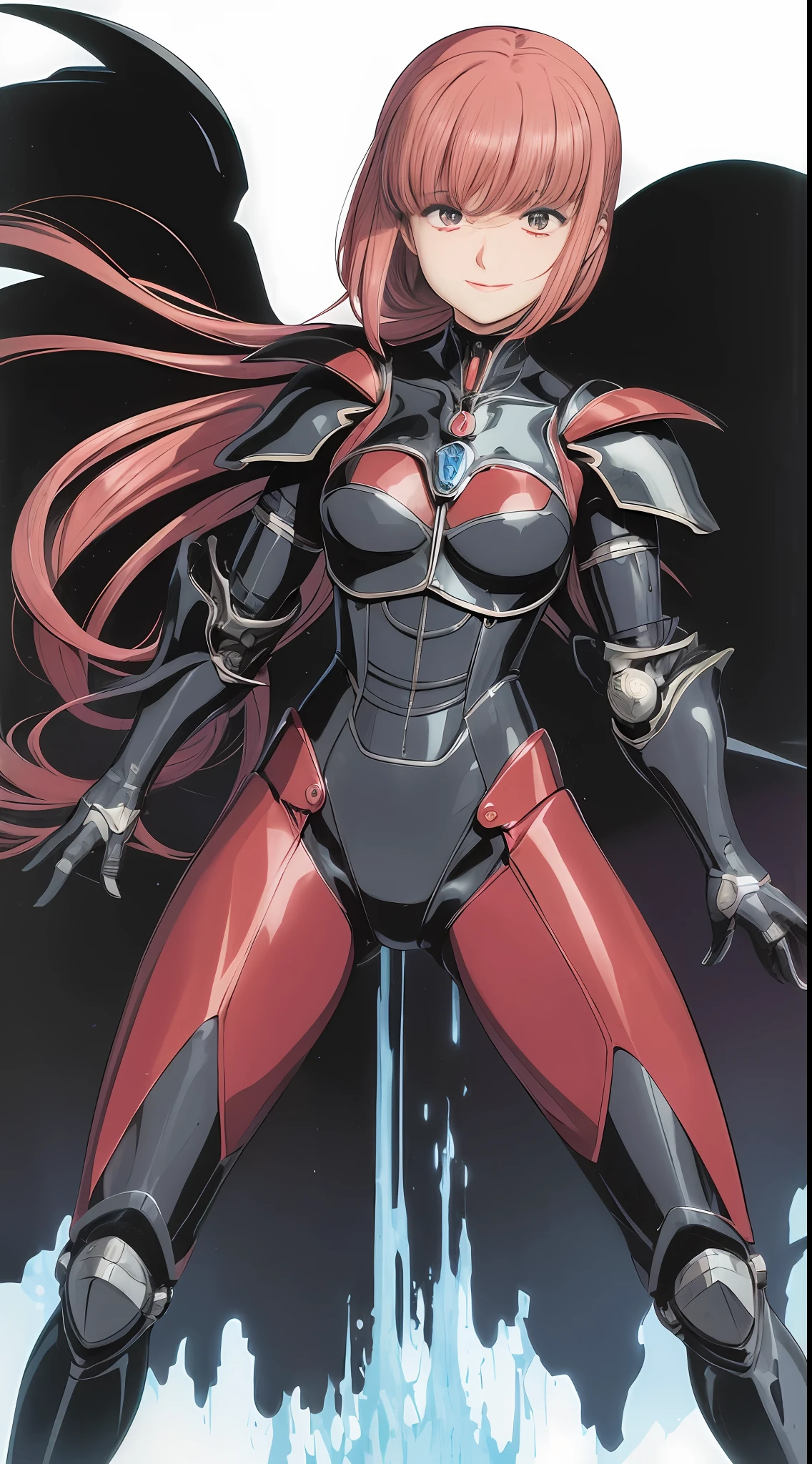 (Urushisato:1.0),
sorridente, mulher dos anos 1980 e 1990 em traje de pele, olhos aquosas, rosa (cabelo grande: 1.2), Sentado dentro da Mecha Powered-Armor, design de produtos toshiba yamaha sony, Vindima Medieval, fundo neutro nevoeiro, alto detalhe, lo gothic