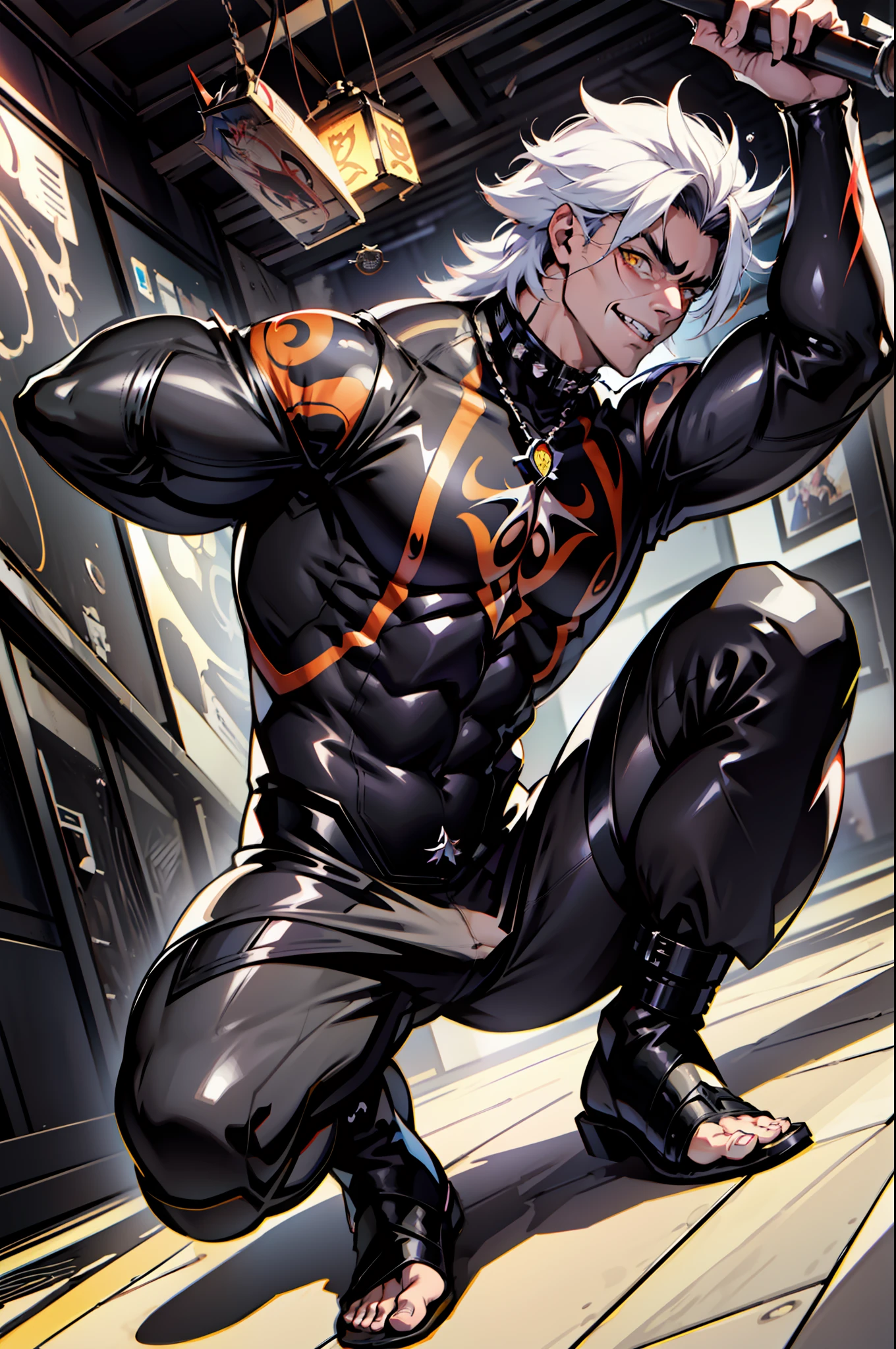 《the original god》Arataki Kazuto , male people， chest muscle， Sexy , Venom symbiote for your body, Black mucus of the body , into venom, venomize，Black bodysuit，Abs，（Adult male）（（Venom possession，venom symbiote）），((Masterpiece)), ((Best quality)), Ultra detailed,((illustration)), Dynamic Angle, Detailed light, (Delicate eyes), Floating, 1boy, Male focus, Head, Clothing, Yellow eyes, necklace, tattoo, (Forehead:0.8), (ahoge:0.8), jewelry, whaite hair,apathy，Ray， chest muscle， Sexy , Venom symbiote for your body, Black mucus of the body , （into venom）, Venom，frontage，Bust photo，White tight-fitting top，spiderman outfit，style of anime4 K， 4K anime wallpaper， Badass anime 8 K， 4 k comic wallpaper， young anime man， Anime boys， Anime wallpapers 4 k， Anime wallpaper 4K， High quality anime art style， Anime moe art style， Anime art wallpaper 8 K， Anime art wallpaper 4 K， RGB lighting，