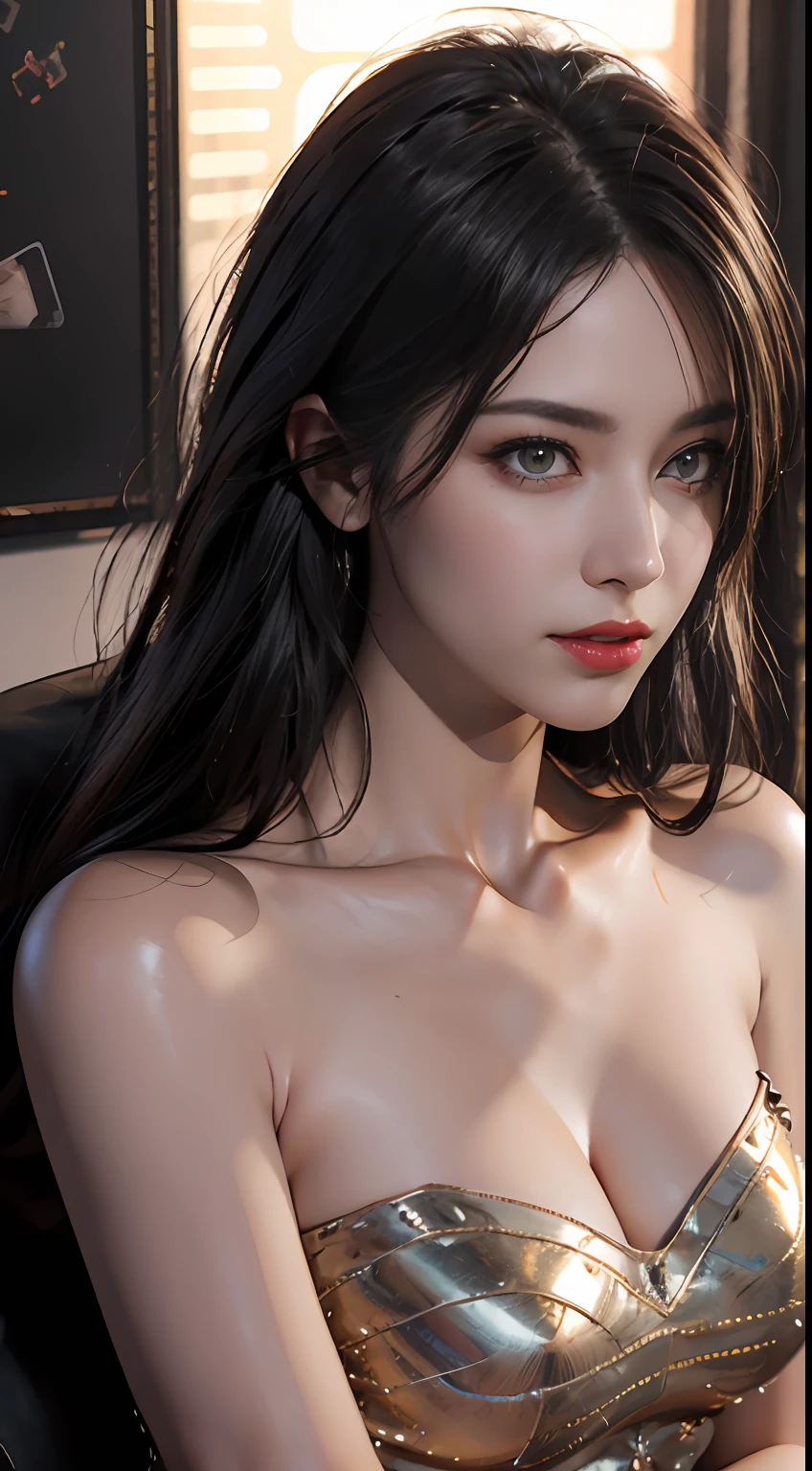 ((Best quality)), ((masterpiece)), (detailed:1.4), 3D, an image of a beautiful cyberpunk female,HDR (High Dynamic Range),Ray Tracing,NVIDIA RTX,Super-Resolution,Unreal 5,Subsurface scattering,PBR Texturing,Post-processing,Anisotropic Filtering,Depth-of-field,Maximum clarity and sharpness,Multi-layered textures,Albedo and Specular maps,Surface shading,Accurate simulation of light-material interaction,Perfect proportions,Octane Render,Two-tone lighting,Wide aperture,Low ISO,White balance,Rule of thirds,8K RAW,