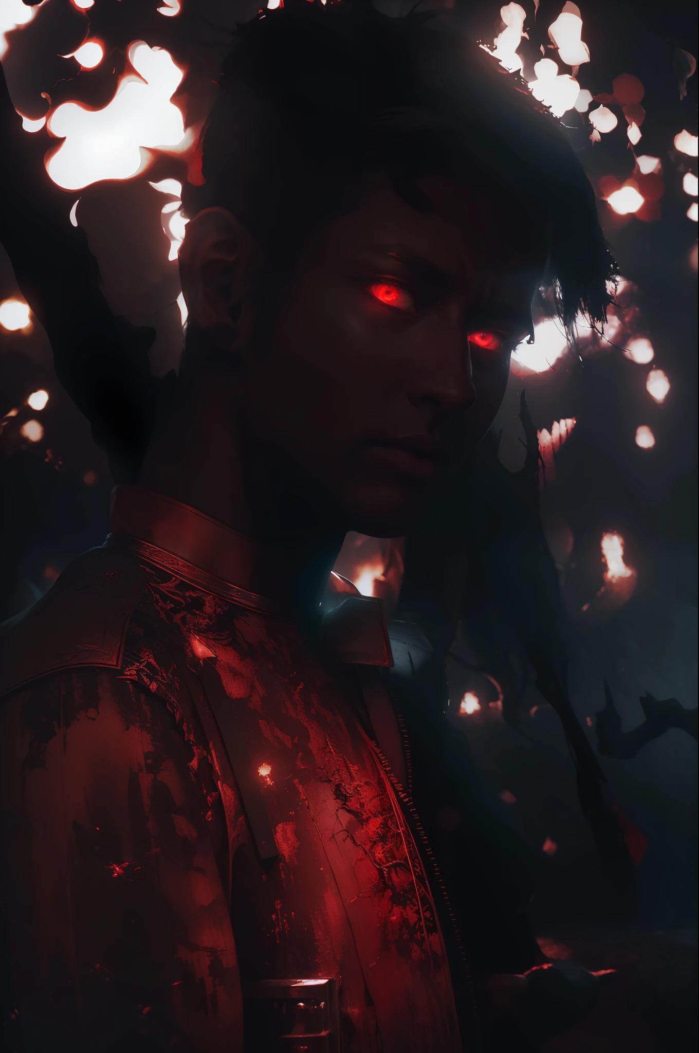 (Dark Fantasy:1.2), (Masterpiece, Epic Quality, Epic Realism, Ultra Resolution, 8K Photo Unity, Epic Detail: 1.1), Blood, Bloody Viking, White Snow Forest, (Intricate Details, Dynamic Angle, The Most Beautiful Form of Chaos, Night, Fire, Sparks, Ashes, Rim Lighting, Soft Lighting, (Professional Photography, Photorealism, Hyperrealism), Ray Tracing, HDR