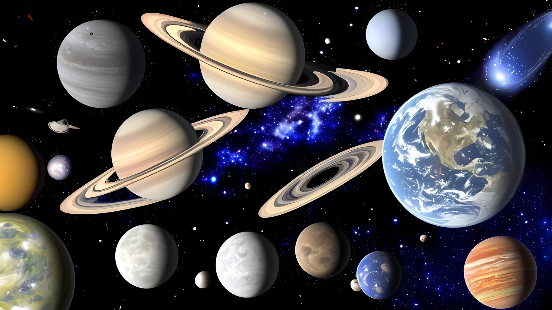 universe with cosmic monster hiding amongst the galaxy stars and planets