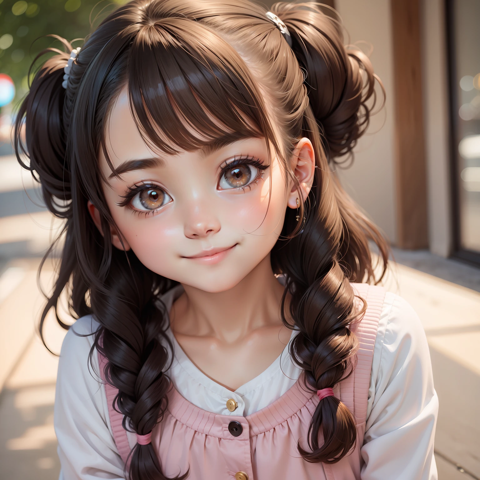 Girl, cute, round eyes, smile
