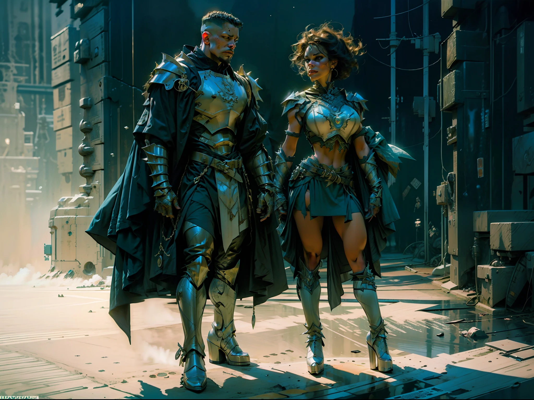 rim lighting, side light, cinematic light, ultra high definition, 8k, film grain,best shadow, light particles, detailed skin texture, detailed gem armor texture, detailed face, intricate details, super detailed, bright, spiked heel boots