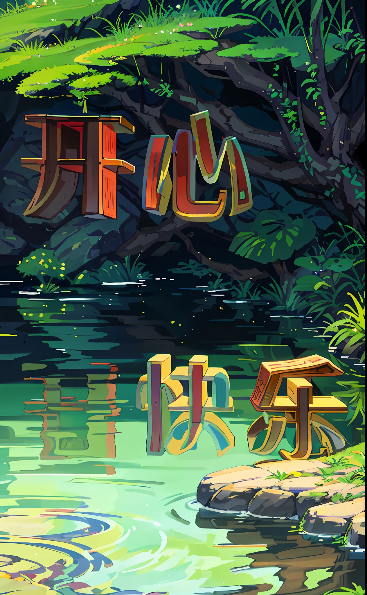 Chinese ancient times, spring, jungle, lake, cave, waterfall, tree, meadow, rock, deer, hot spring, water vapor, (illustration: 1.0), epic composition, realistic lighting, HD details, masterpiece, best quality, (very detailed CG unified 8k wallpaper)