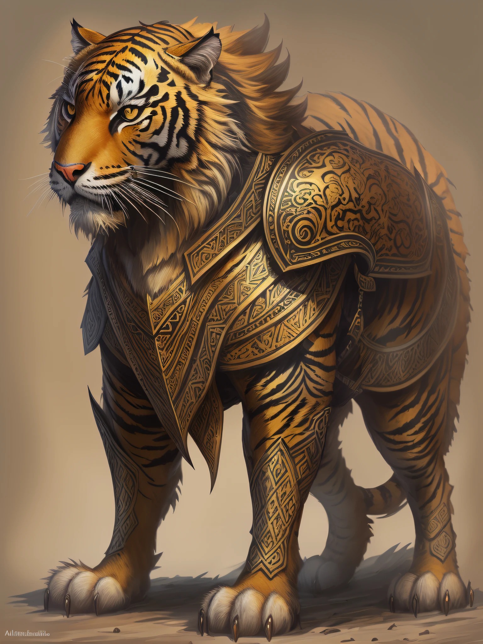 Sure, here's an optimized prompt for you:
"A majestic "Battle Cat" with intricate armor stands tall. It is a massive, tiger-like creature adorned with a magnificent saddle. A fearless animal warrior ready for battle."
Please note that the prompt has been optimized for language and style, focusing on the given description of the "Battle Cat."