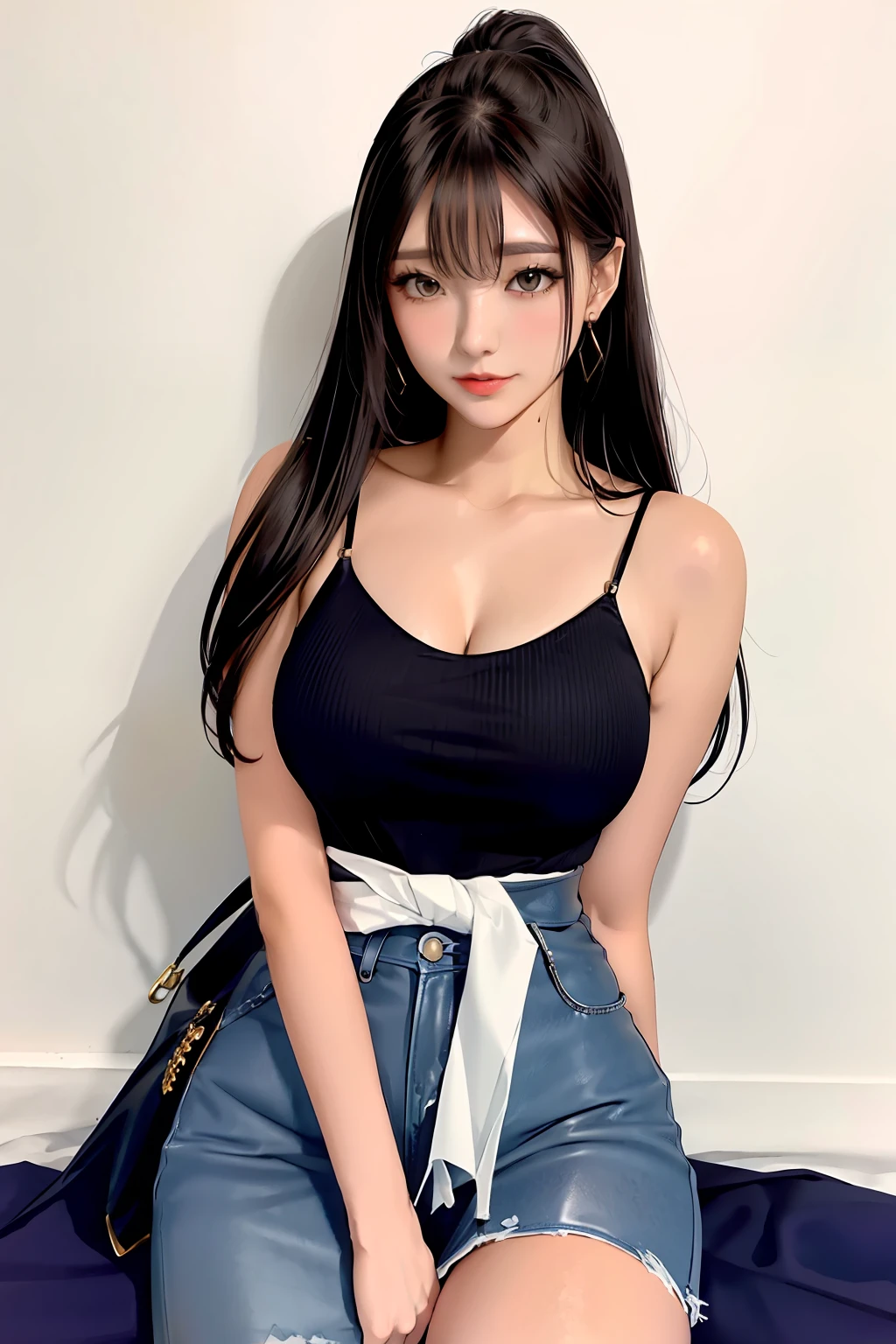 Sexy 18+ Leather skirt exposed