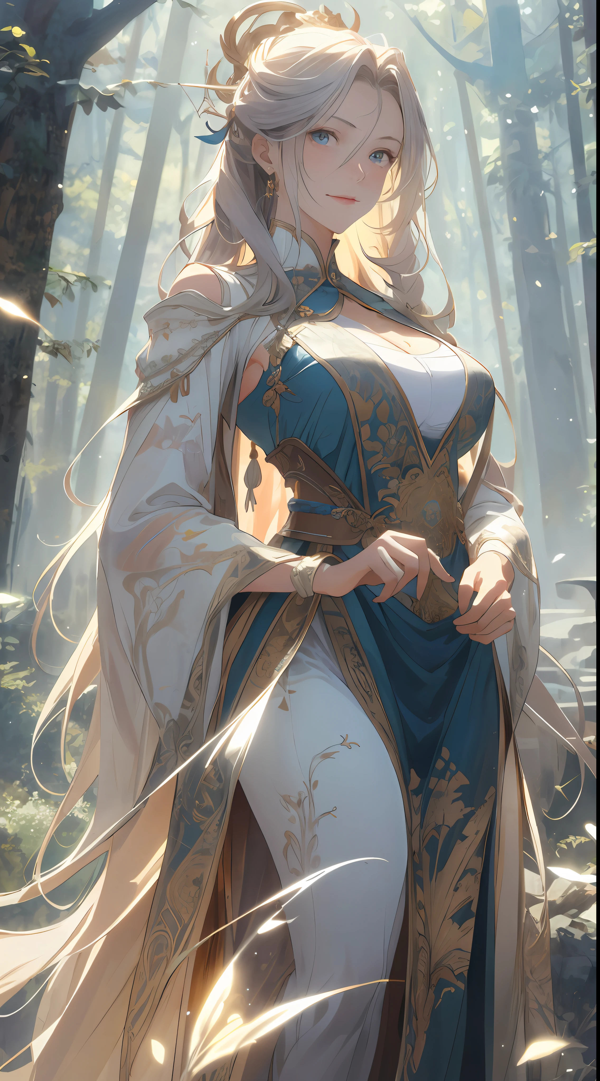 (RAW photo, Best quality),  extremely detailed CG unity 8k壁纸，ink，astounding，电影灯光，lens_flare，beautiful lady, Alphonse Mucha's style, light reflections, Oil painting, voluminetric lighting,sexy big breasts exposed，1female，熟妇，mature，36 years old，Huge breasts， 独奏，king arthur，Wearing white court bikini-style armor， coniferous forest，  She has long flowing hair， Bare genitalia， standing on your feet，Bigchest，Wet straight hair，Sweat profusely，drenched all over the body，frontage， hair straight， mostly cloudy sky，（（（tmasterpiece），（Very detailed CG unity 8K wallpaper），best qualtiy，cinmatic lighting，detailed back ground，beatiful detailed eyes，Bright pupils，blue color eyes，（Very fine and beautiful），（Beautiful and detailed eye description），ultra - detailed，tmasterpiece，）），facing at camera，A high resolution，ultra - detailed），beautifullegs，Very long hair，legs are open，Emotive expressions，，Open-mouthed，Flushed complexion，Chest sagging，nakeness， Bulge，Expose the genitals，revealing breasts，Camel toes，with no underpants，extremely large bosom，Extremely colorful，Most detailed，fully body photo，The face is well lit