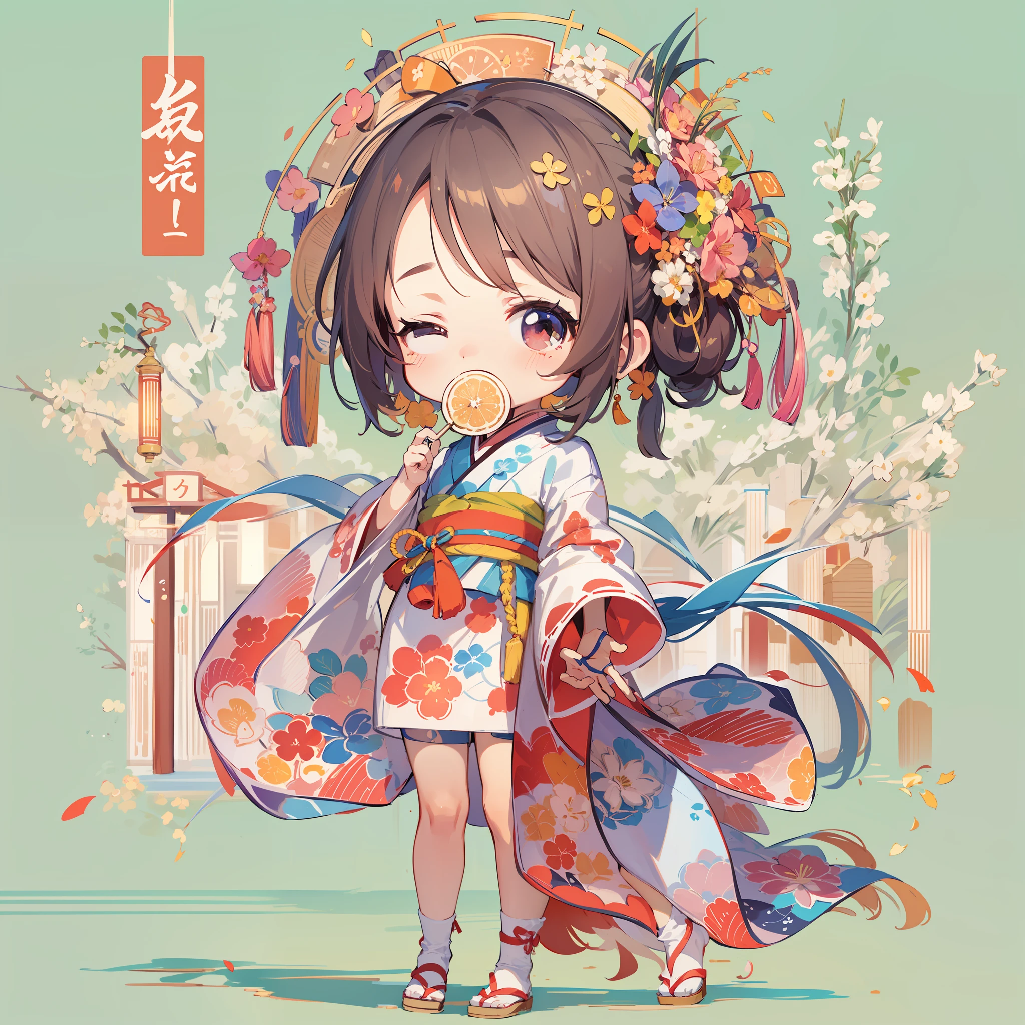 Chibi:1.5,Komono,Girl in Yukata,Blowing in the wind,Summer Festivals,natta,food stand,Spirit Stream,Big Fireworks,poneyTail,(masutepiece: 1.3), (exquisite detailing: 1.2), Delicate and beautiful details, (Eye Detail), (Facial Detailed), (Highest Quality) :1.4), (Hyper-Resolution: 1.2), (very detailed illustration),Best Quality,depth of fields, Wide light, natural shadows