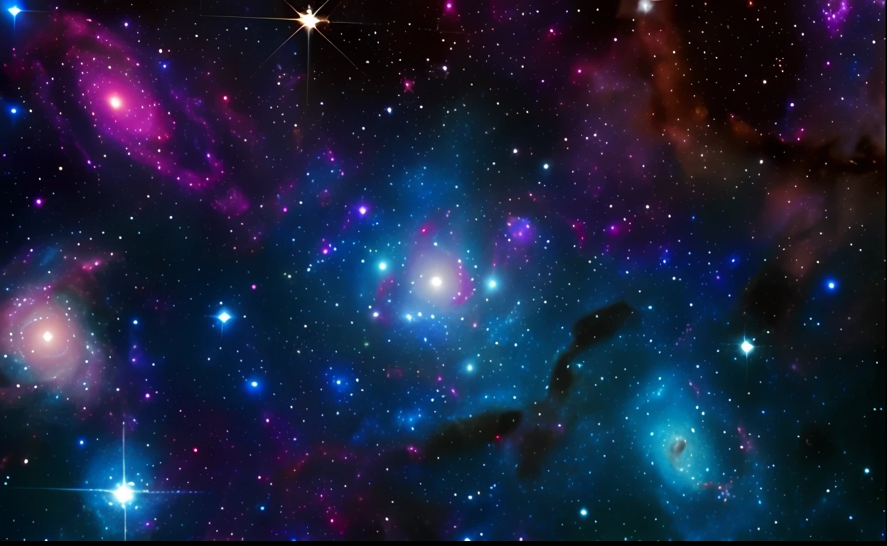 a group of colorful stars in the sky with a black background, cosmic and colorful, Nebulosas coloridas, fundo colorido da nebulosa, galaxy space sci - fi, beautiful space, outer space nebula background, fundo das nebulosas, space backround, Cores da nebulosa radiante, Cores das nebulosas, background is an alien galaxy, galaxy and nebulas, fundo do universo