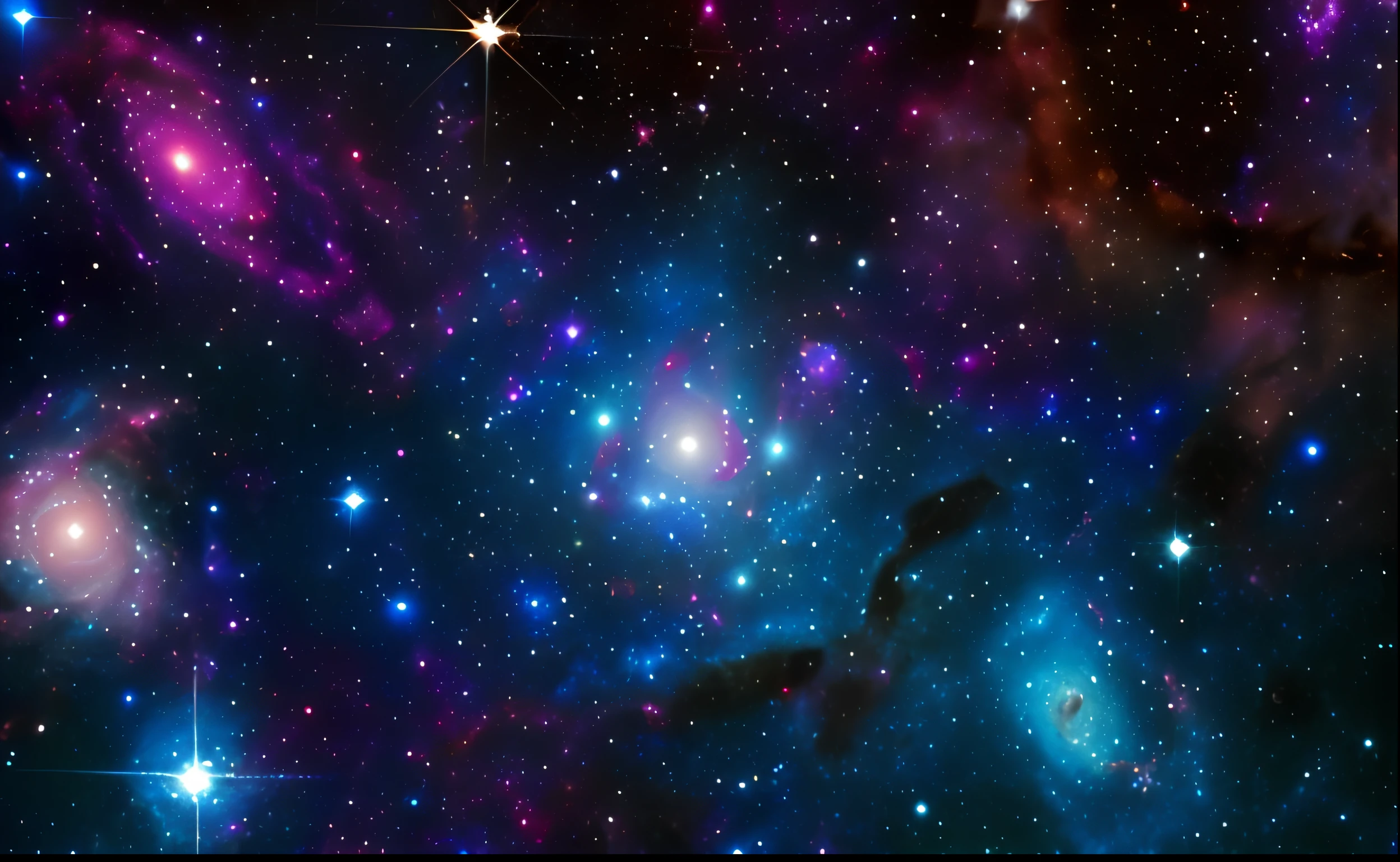 a group of colorful stars in the sky with a black background, cosmic and colorful, Nebulosas coloridas, fundo colorido da nebulosa, galaxy space sci - fi, beautiful space, outer space nebula background, fundo das nebulosas, space backround, Cores da nebulosa radiante, Cores das nebulosas, background is an alien galaxy, galaxy and nebulas, fundo do universo