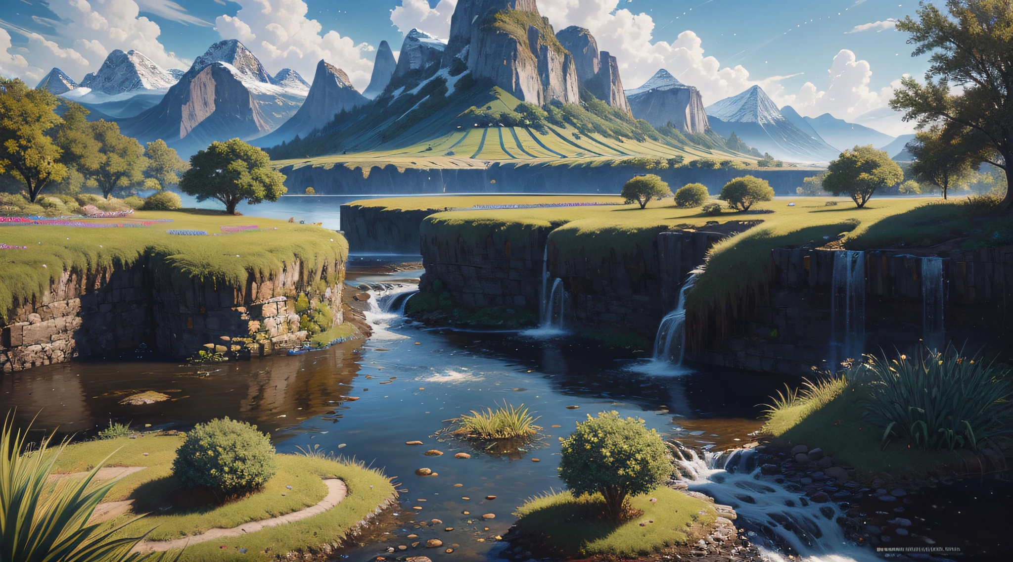 landscape, water, (extremely detailed CG unity 8k wallpaper), most beautiful artwork in the world, professional majestic oil painting, intricate, High Detail, Sharp focus, dramatic, photorealistic painting art