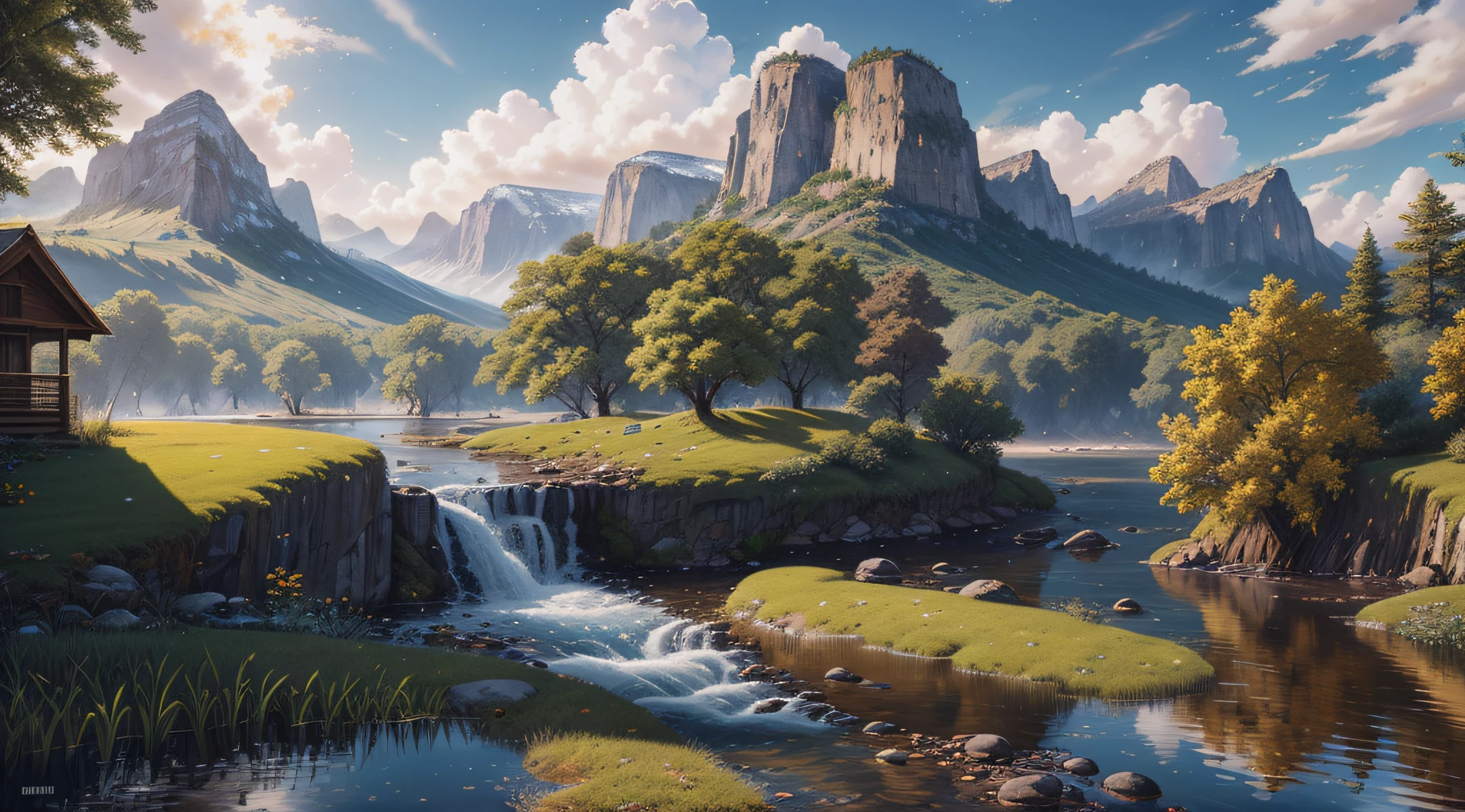 landscape, water, (extremely detailed CG unity 8k wallpaper), most beautiful artwork in the world, professional majestic oil painting, intricate, High Detail, Sharp focus, dramatic, photorealistic painting art