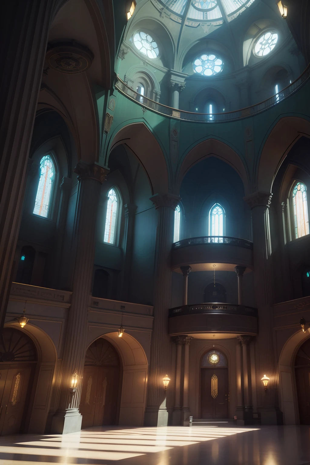 The Aetherium Collegiate Institute Overview: The ACI is a grand architectural masterpiece of aetherpunk style, sprawling across a vast space. The buildings are made of brass and glass, their intricate designs reflecting the intricate mechanics of steampunk aesthetics. An impressive Nexus Observatory, a large dome with many pipes and gears attached, stands out prominently. Energy from the Verdant Nexus flows through aether conduits throughout the campus, illuminating it with a gentle green glow.