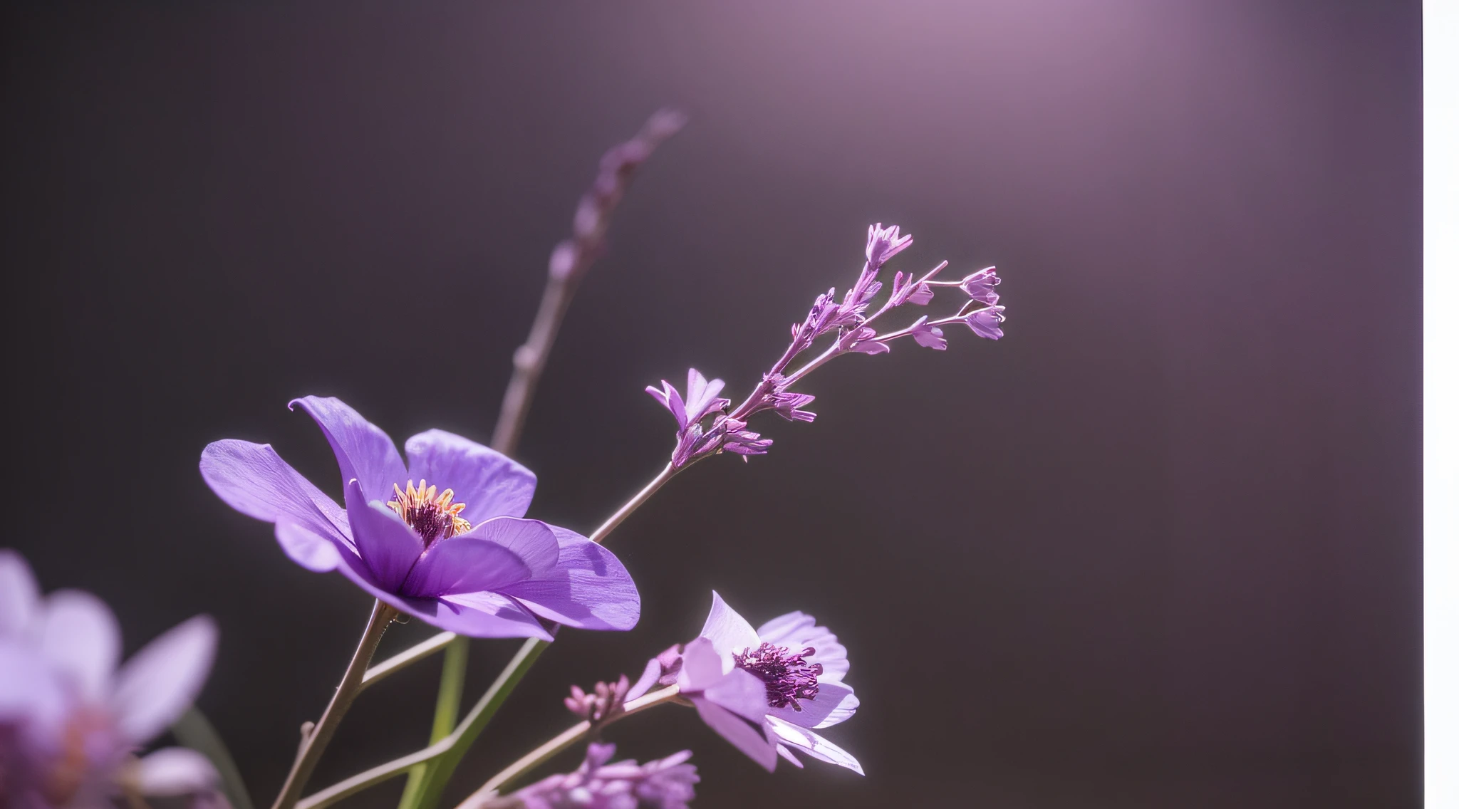 there is a purple flower that is blooming in the dark, taken with canon 5d mk4, shot on canon eos r5, shot on canon eos r 5, shot on sony a 7 iii, beautiful deep colors, shot on nikon z9, beautiful deep colours, shot with canon eoa 6 d mark ii, 100 mm sigma art